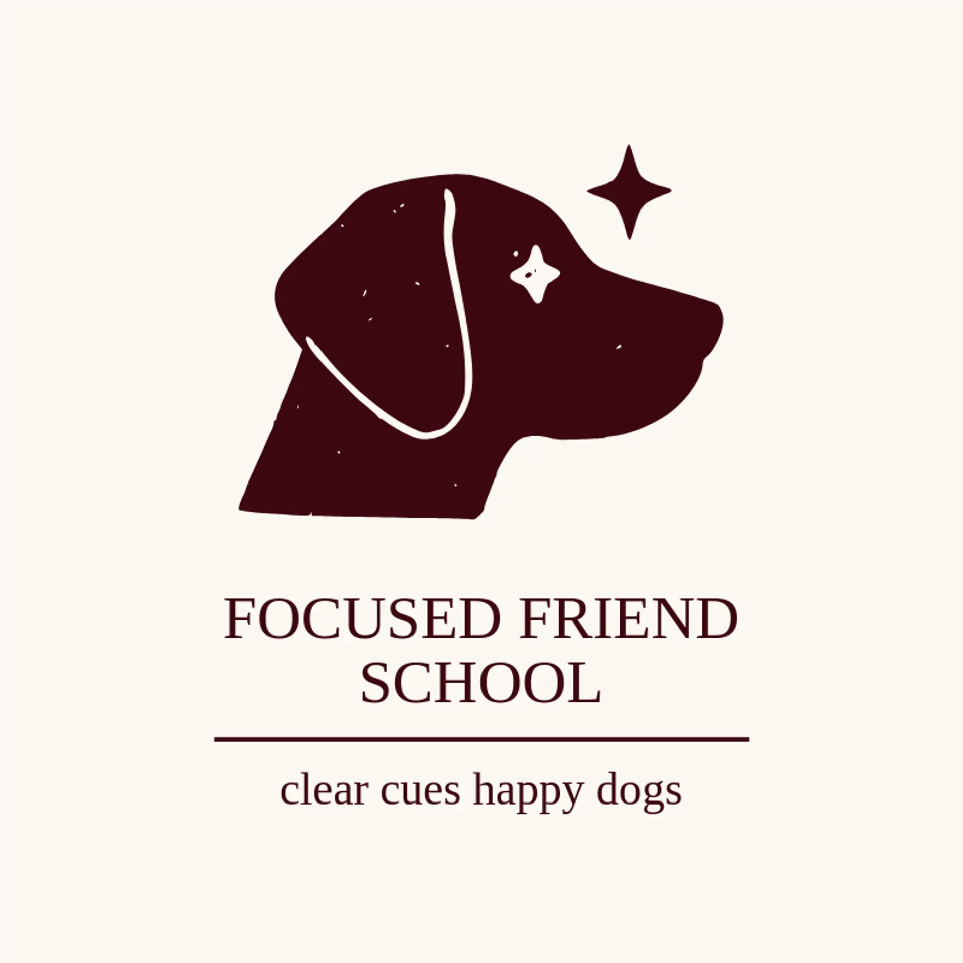 Focused Friend School logo for dog training