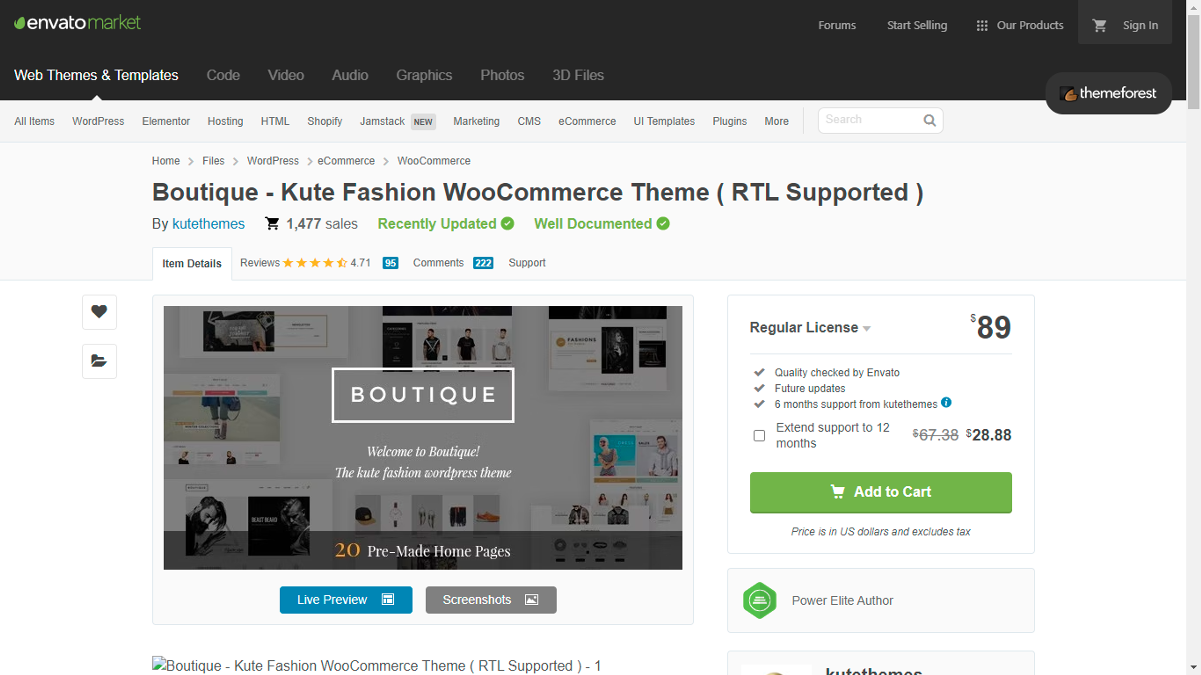 Envato offers easy-to-deploy, good-looking themes | Source: Theme Forest
