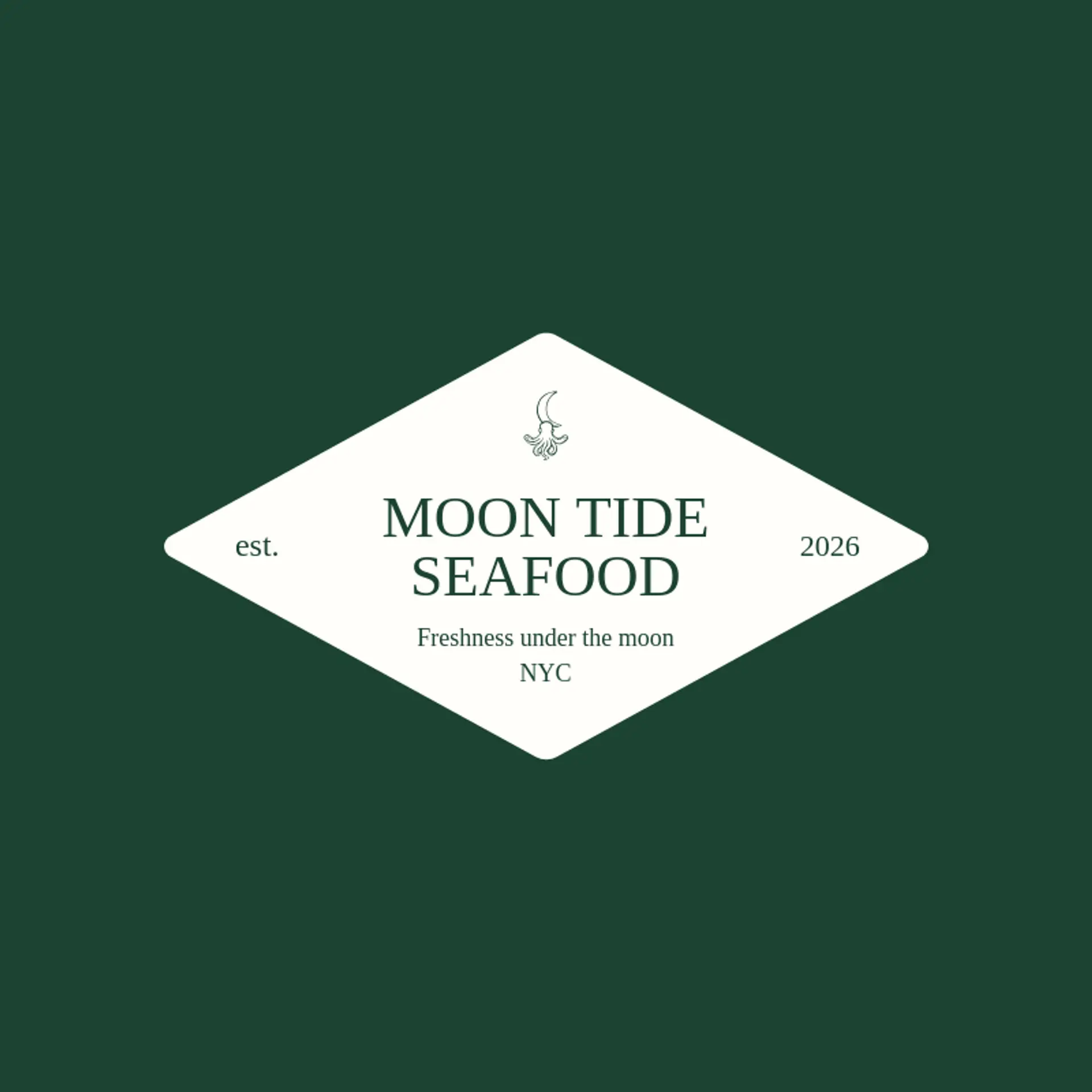 Moon Tide Seafood logo for squid