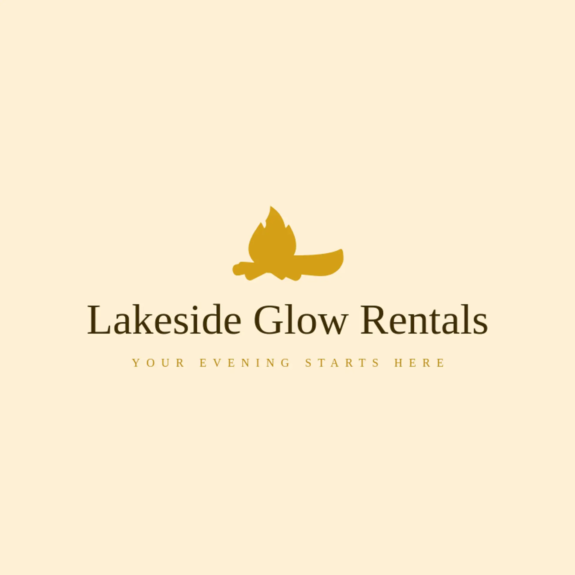 Lakeside Glow Rentals logo for campfire