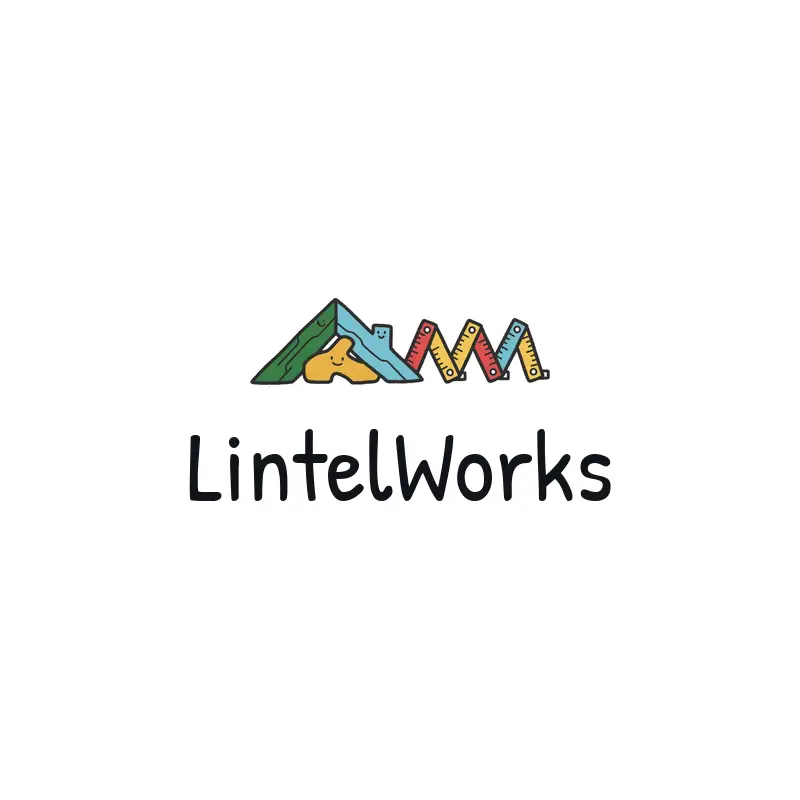 Construction logo idea: roof timber joint in a playful style