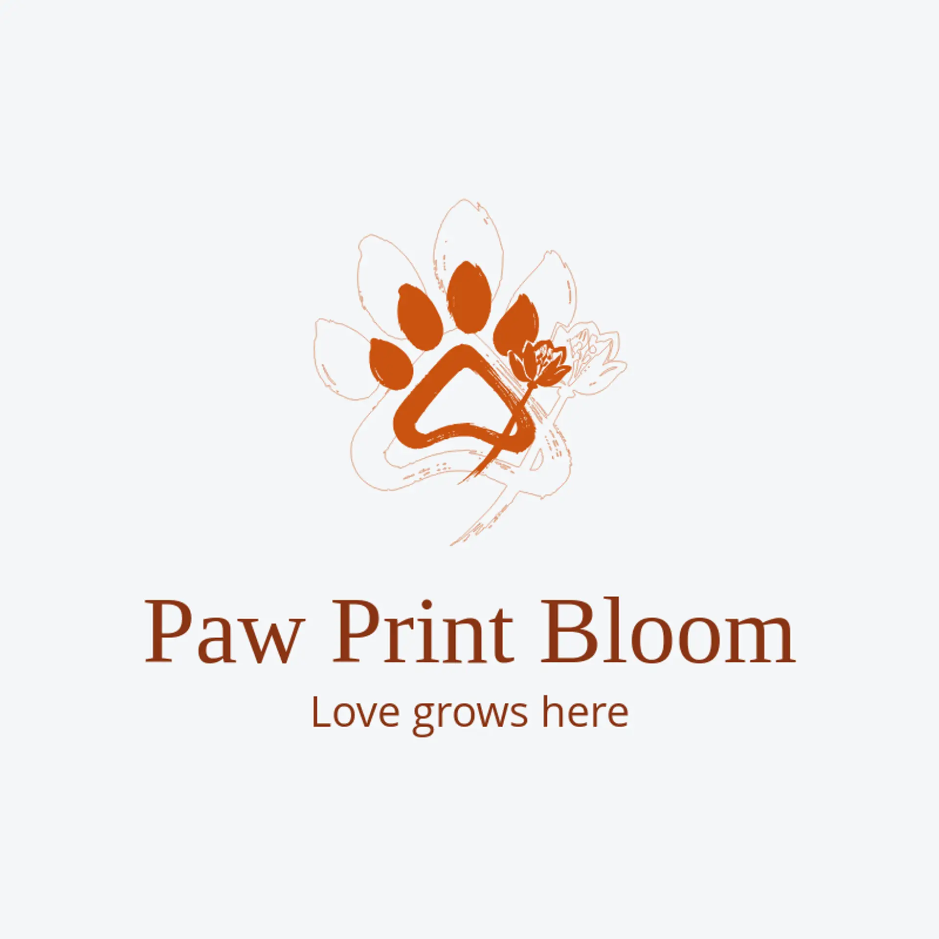 Paw Print Bloom logo for paw print