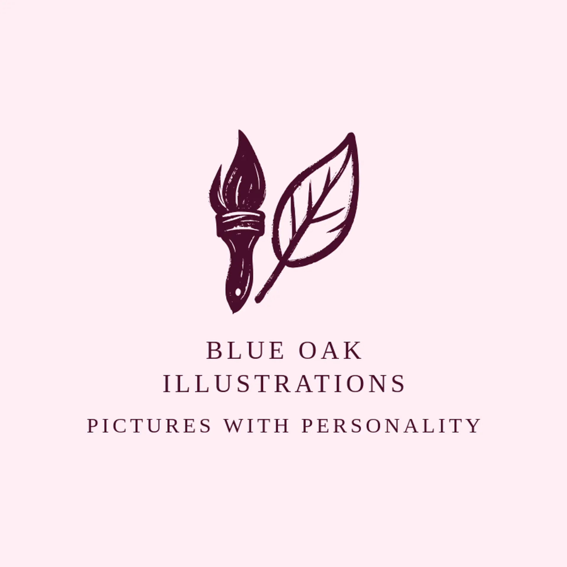 Blue Oak Illustrations logo for drawing