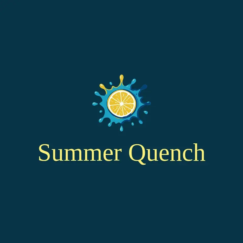 The drink name Summer Quench as a branded logo with a color icon