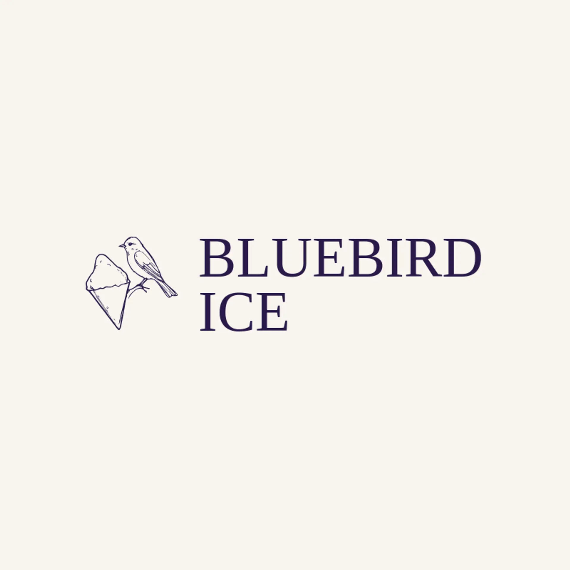 Bluebird Ice logo for snow cone