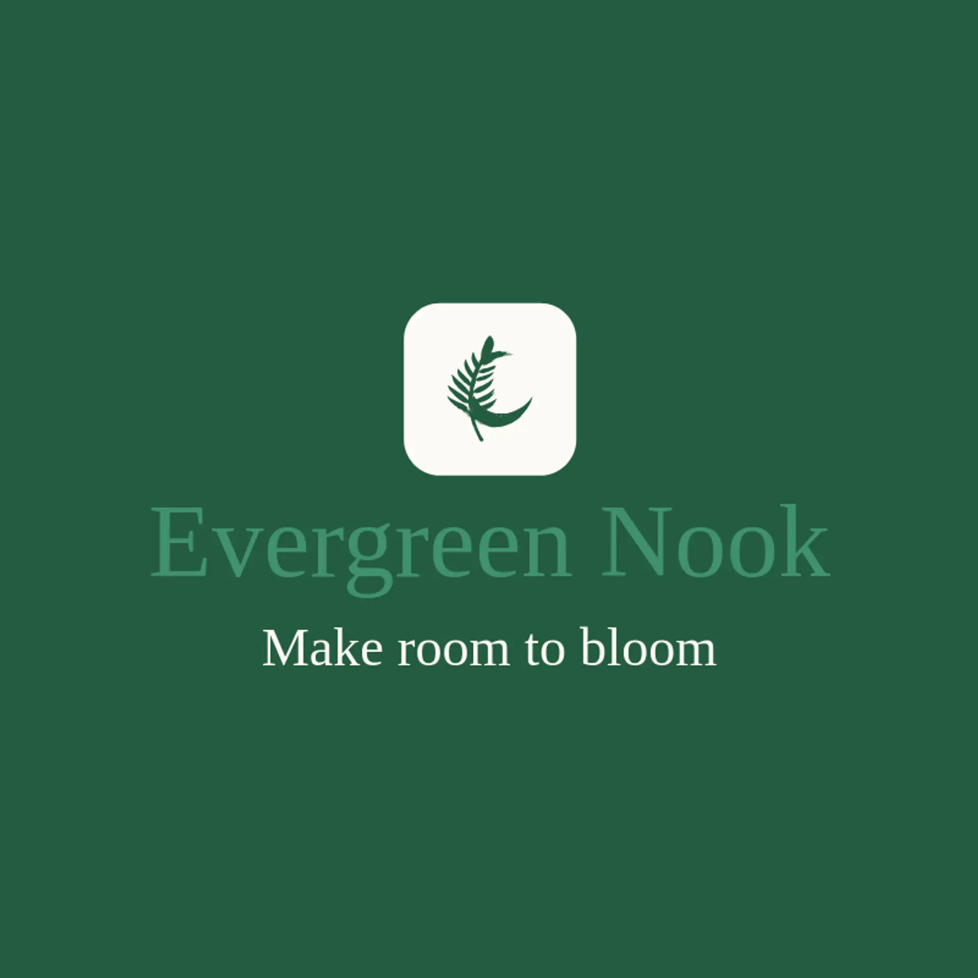 Evergreen Nook logo for fern