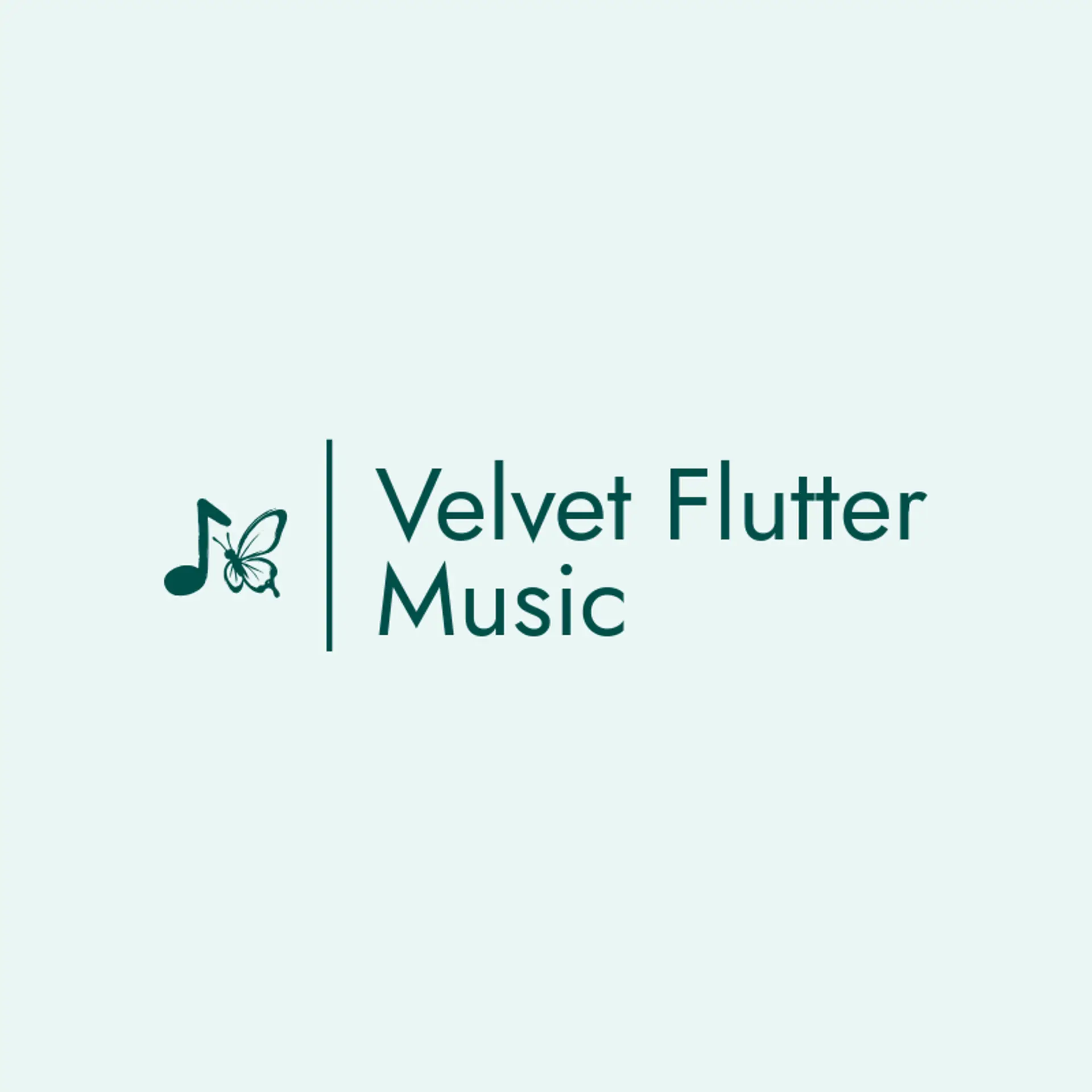 Velvet Flutter Music logo for butterfly