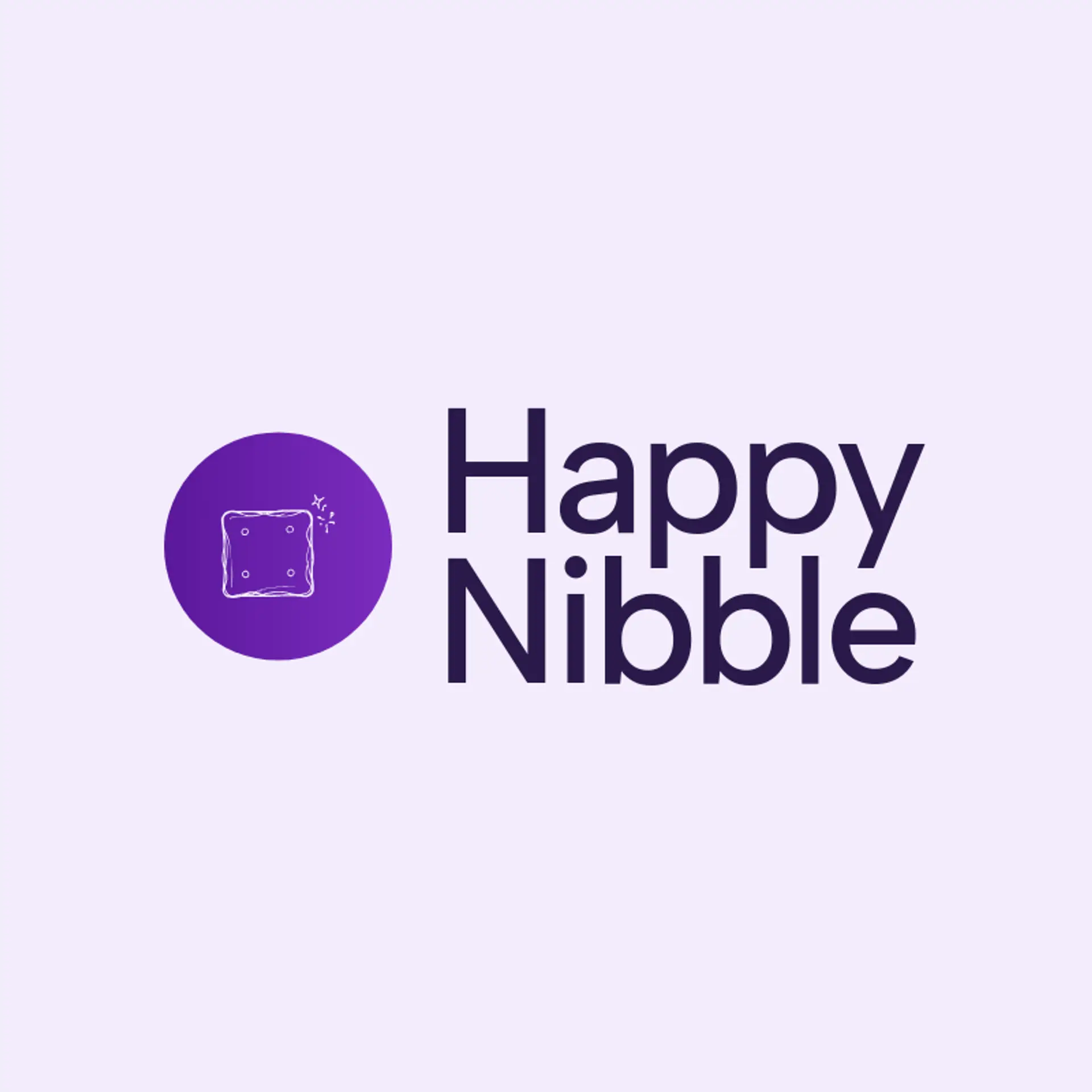 Happy Nibble logo for snack