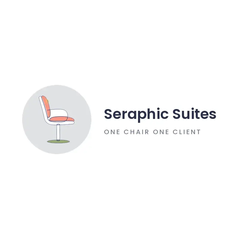 The salon name Seraphic Suites as a branded logo in a minimal style