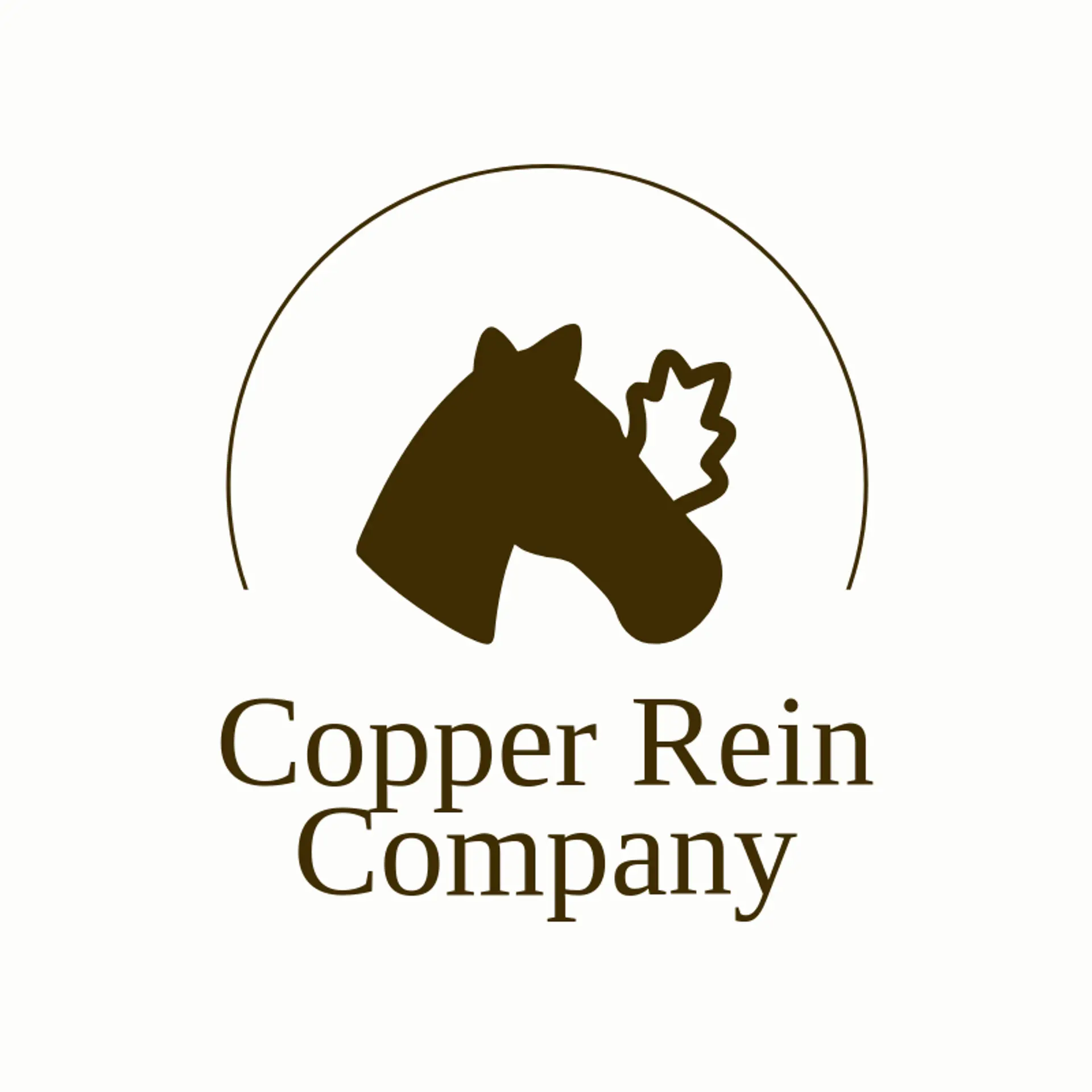Copper Rein Company logo for horse head