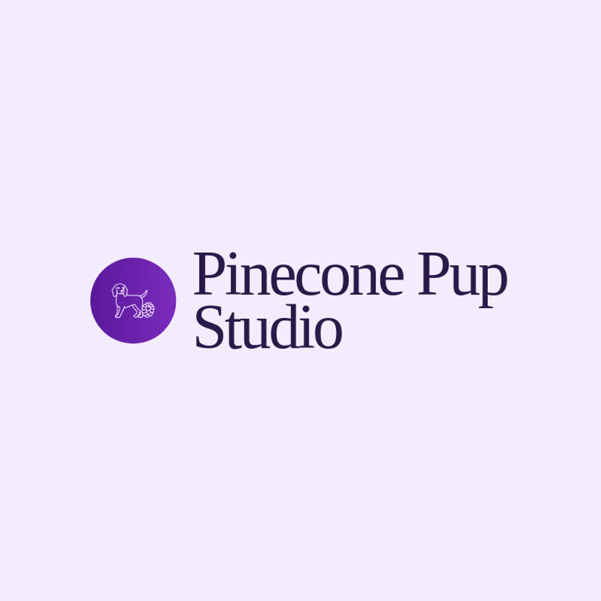 Pinecone Pup Studio logo for dog grooming