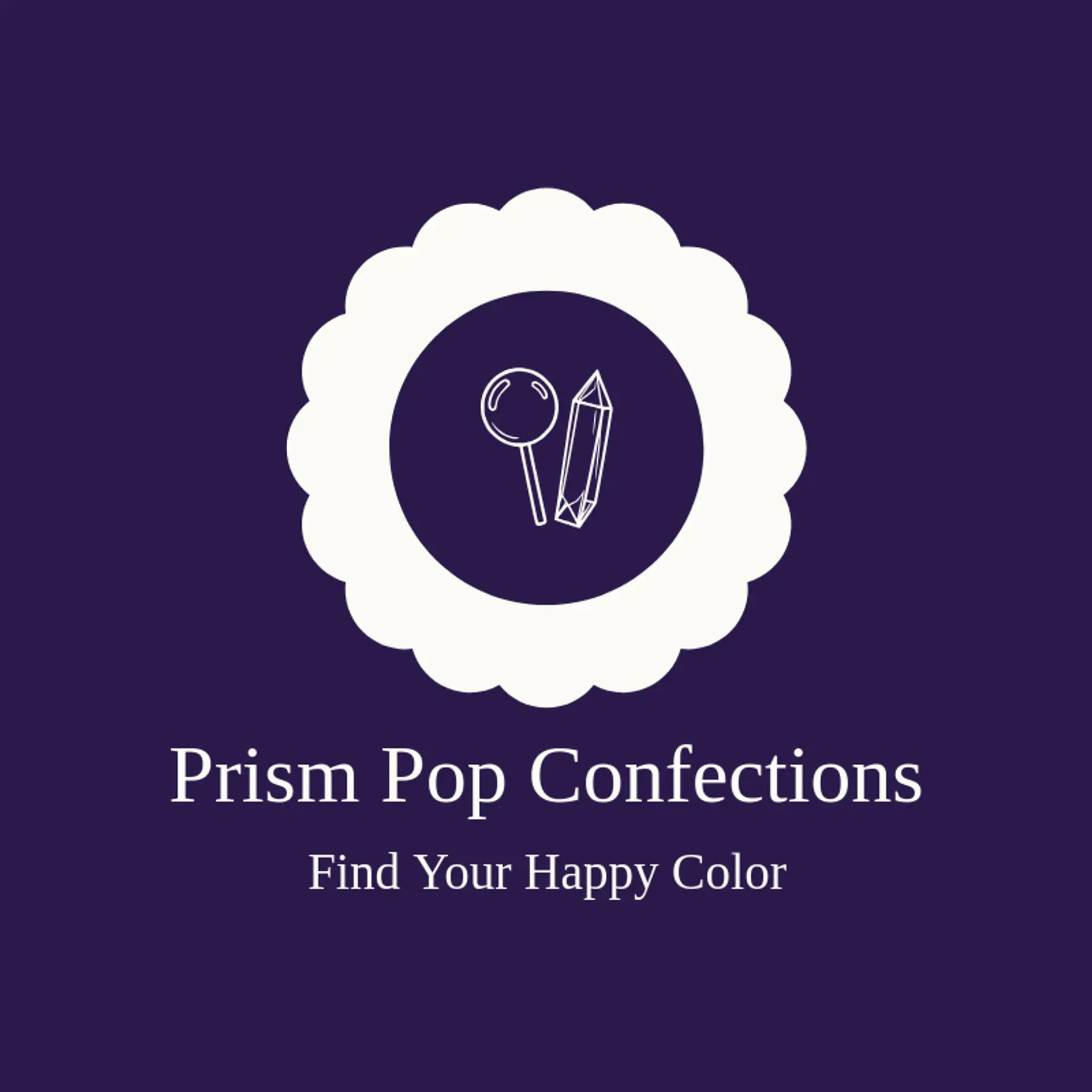 Prism Pop Confections logo for lollipop