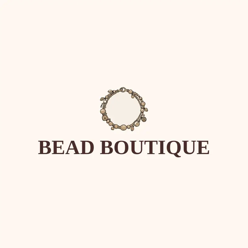 The bracelet business name Bead Boutique as a branded logo with a color icon