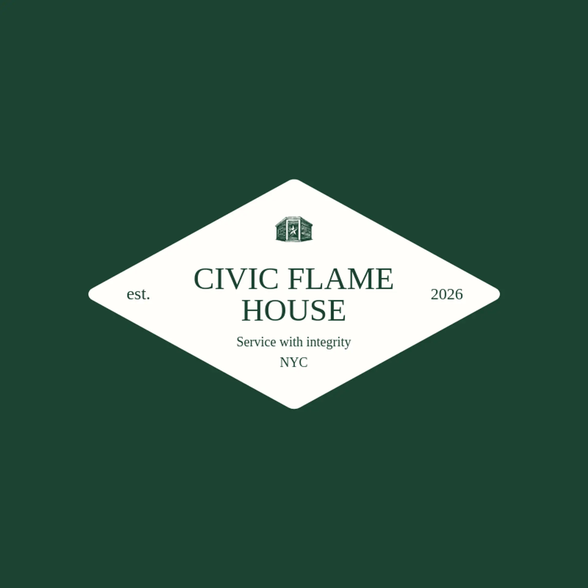 Civic Flame House logo for fire station