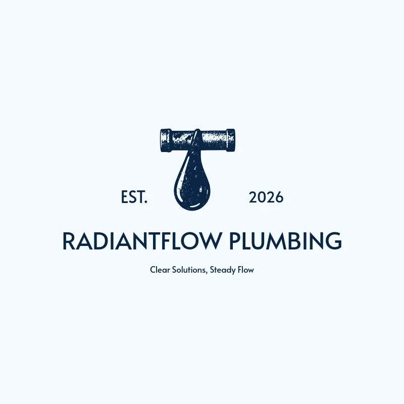 The plumbing name RadiantFlow Plumbing as a branded logo with a single color icon
