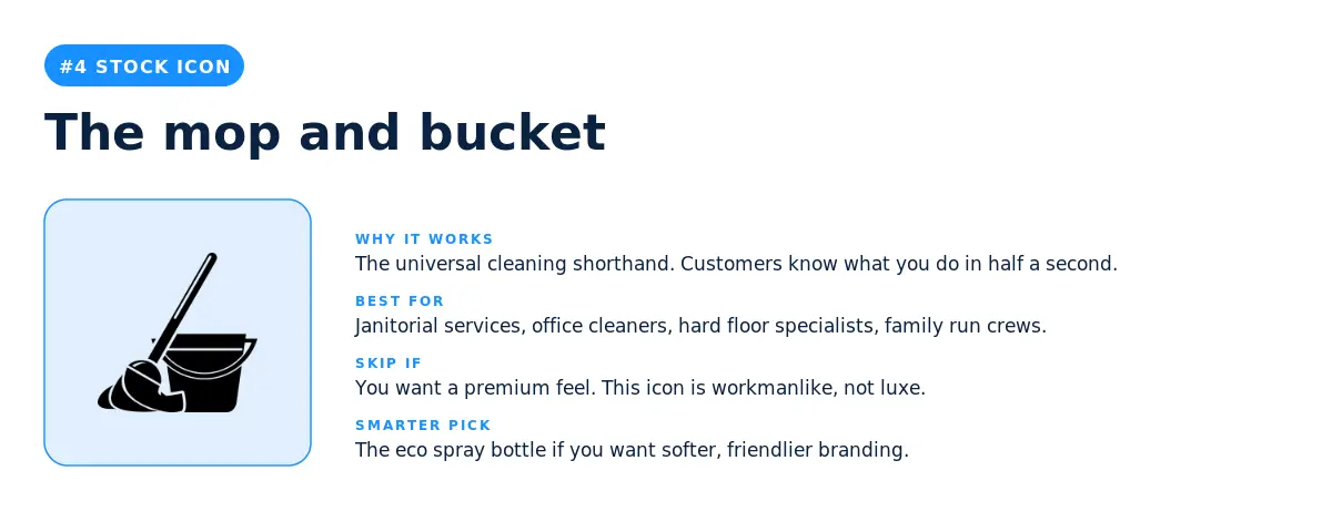 The mop and bucket stock icon