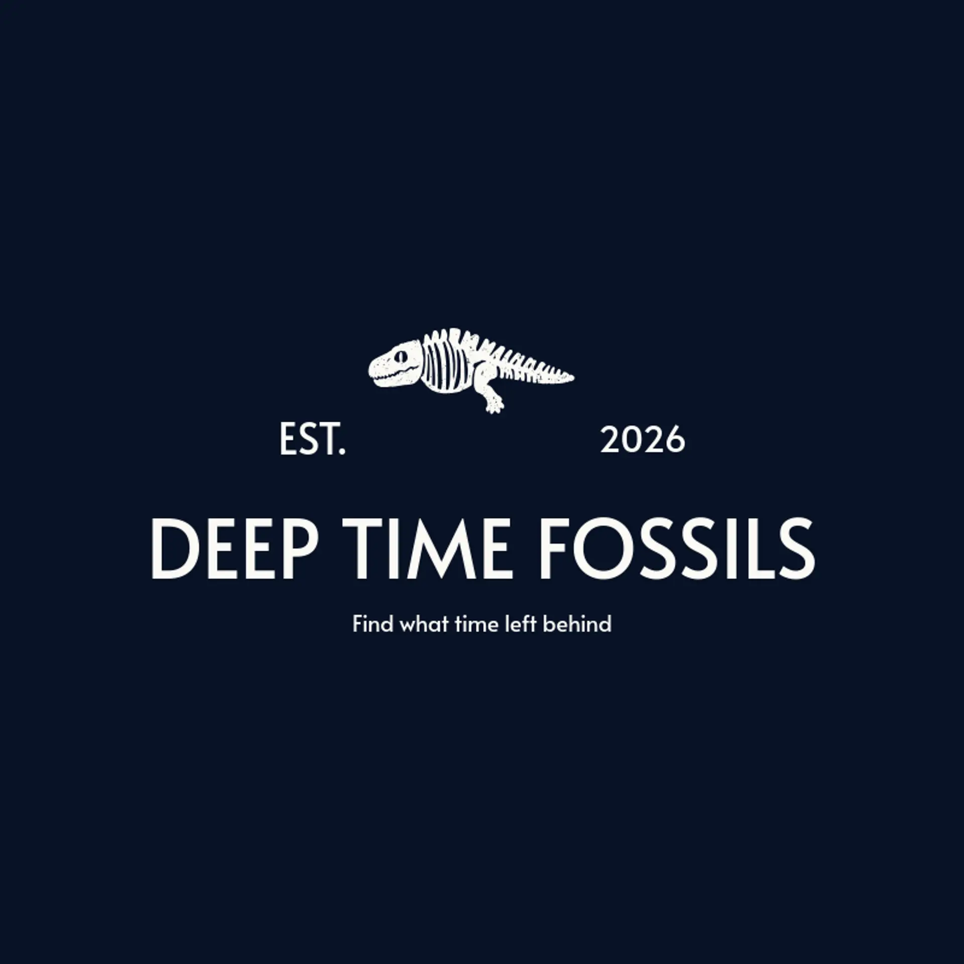 Deep Time Fossils logo for dinosaur