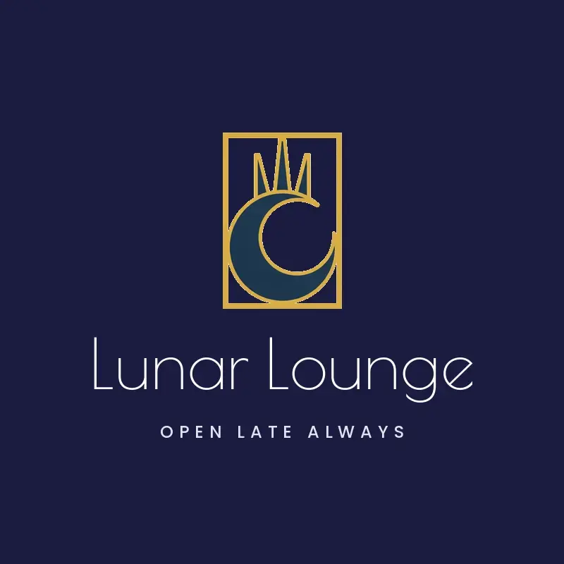 The bar name Lunar Lounge as a branded logo in a deco style
