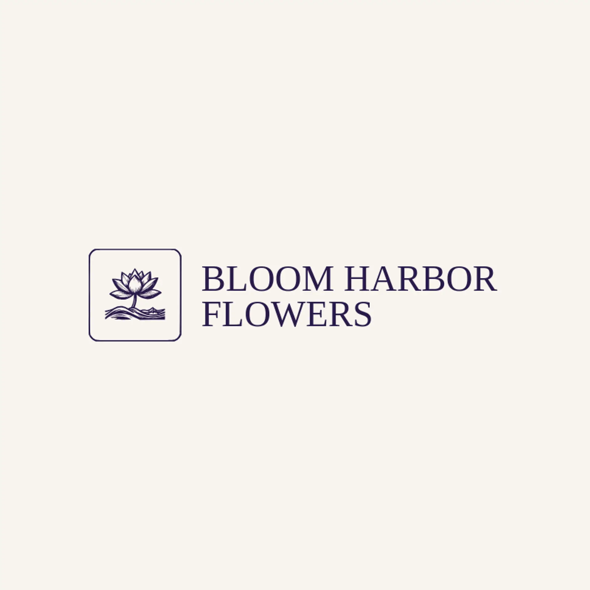 Bloom Harbor Flowers logo for lotus flower