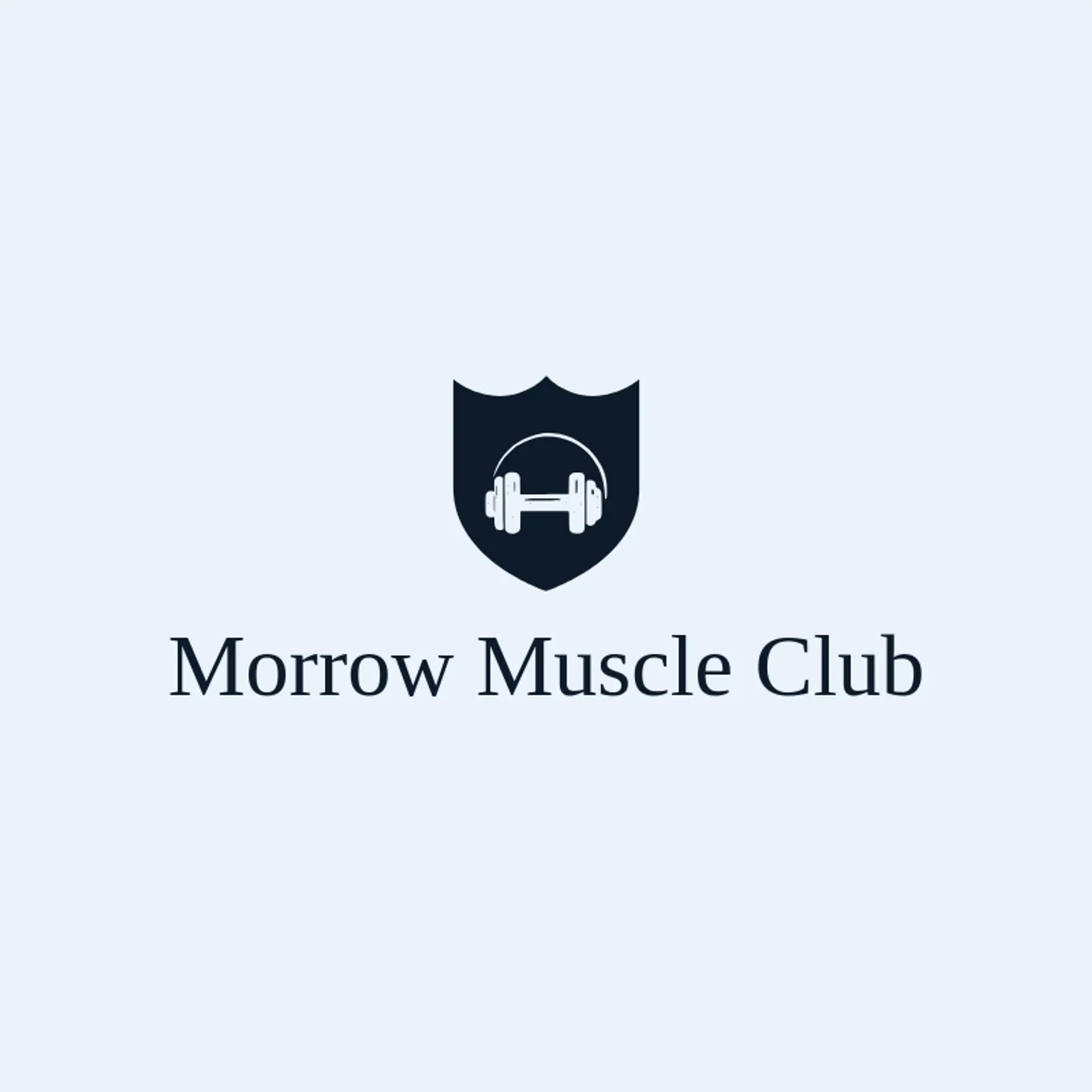 Morrow Muscle Club logo for dumbbell