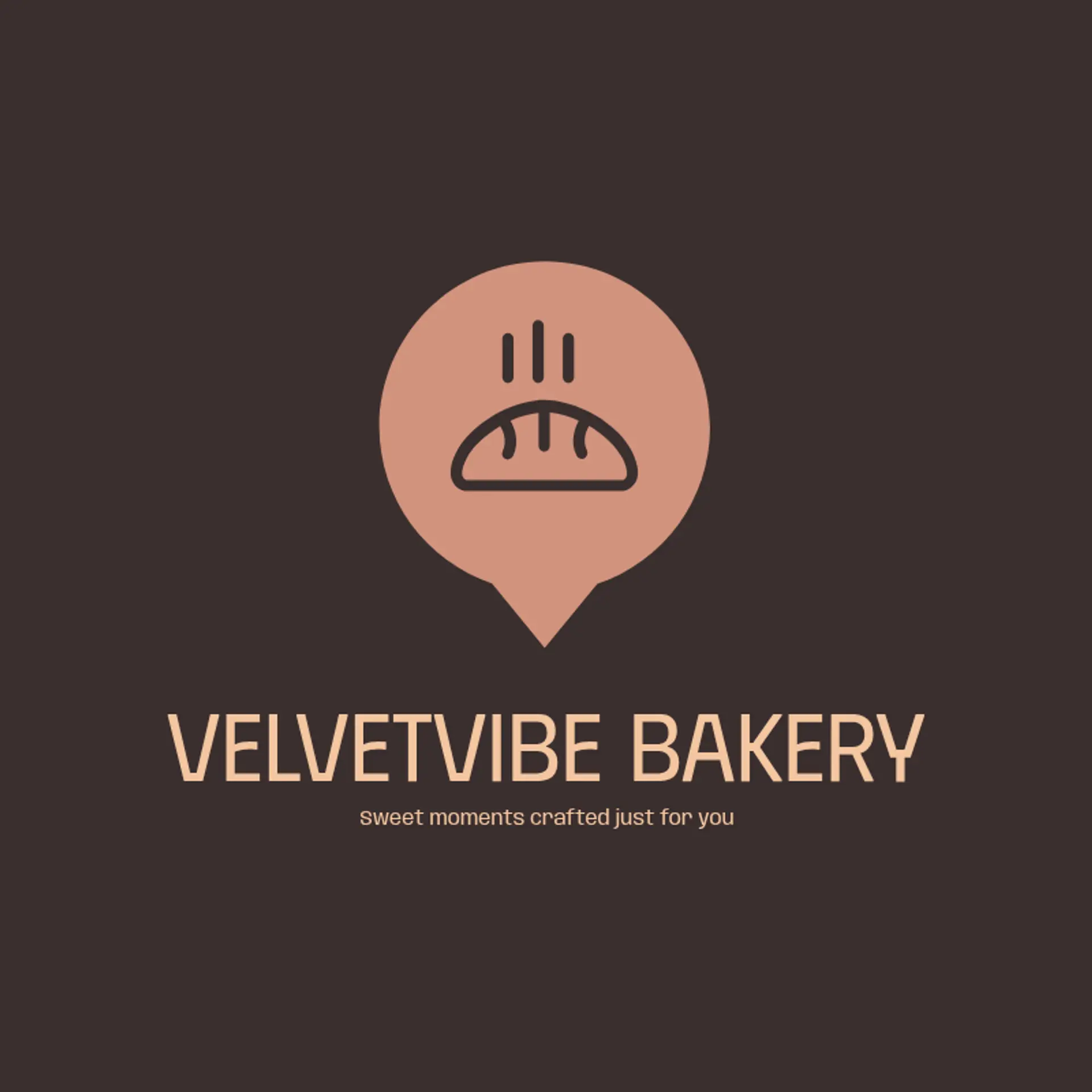 VelvetVibe Bakery logo for creative bakery