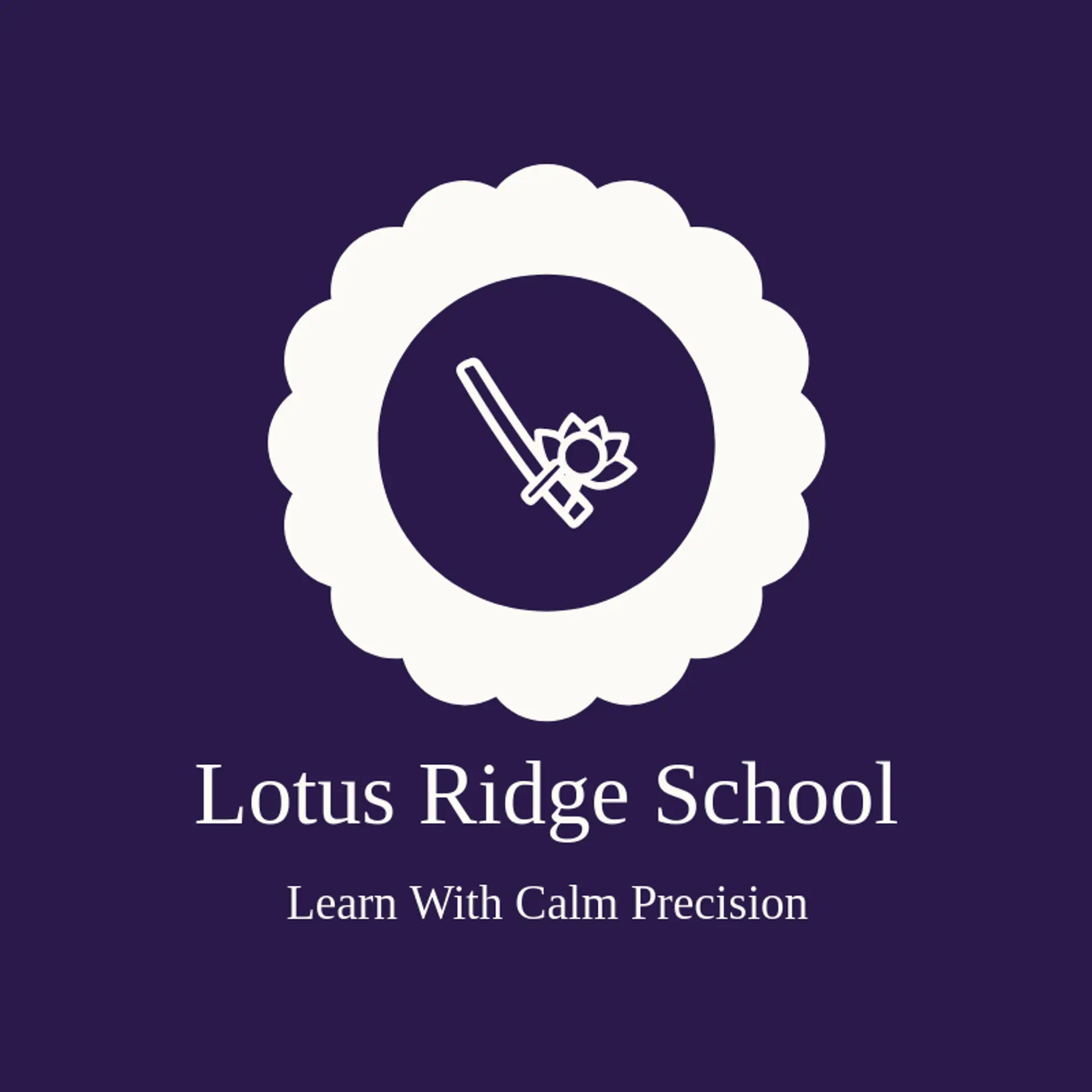 Lotus Ridge School logo for katana