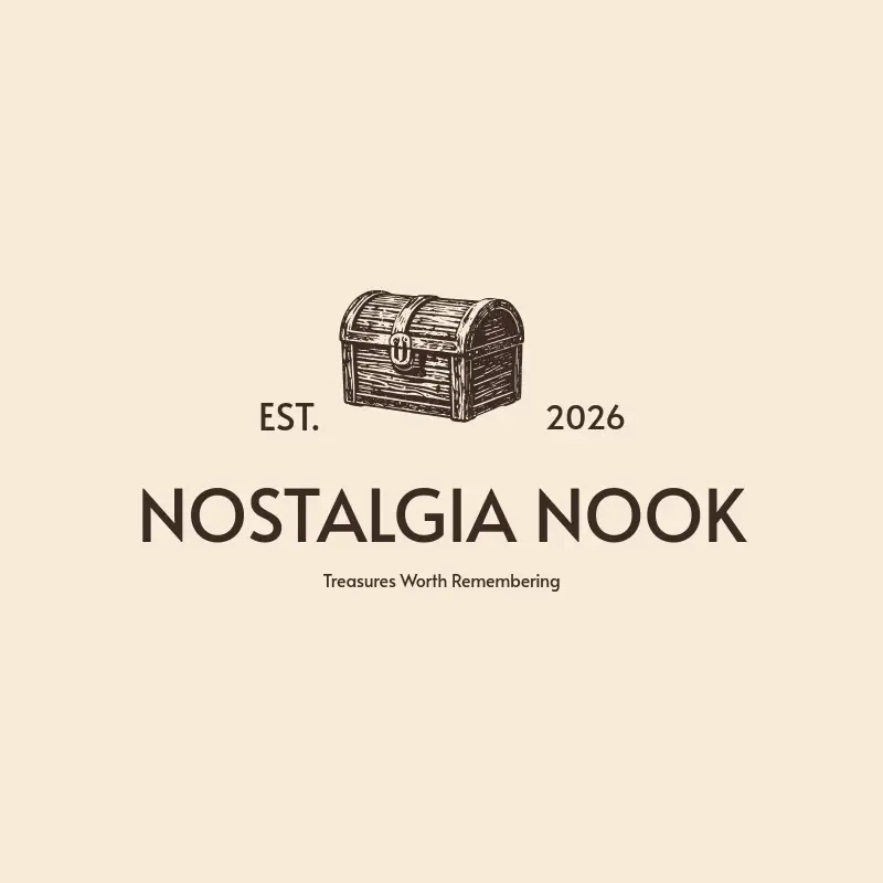 Nostalgia Nook logo, a vintage shop name idea