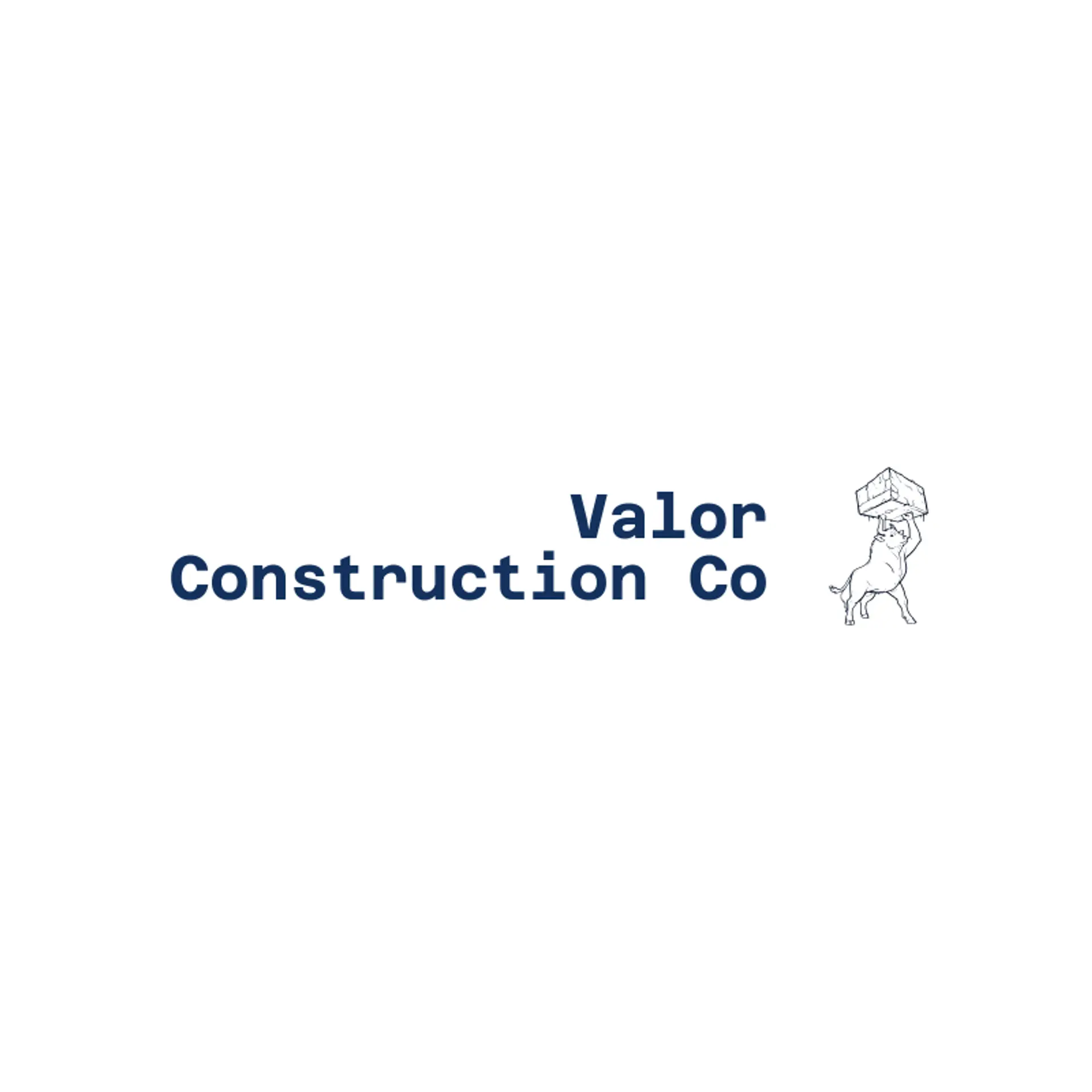 Valor Construction Co logo for bull