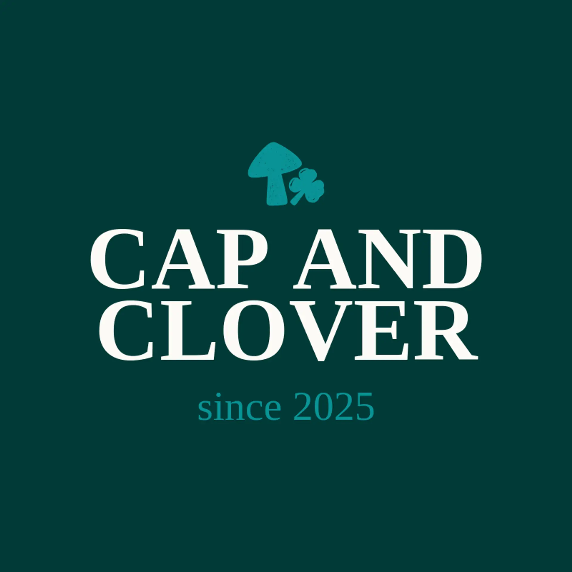 Cap and Clover logo for mushroom