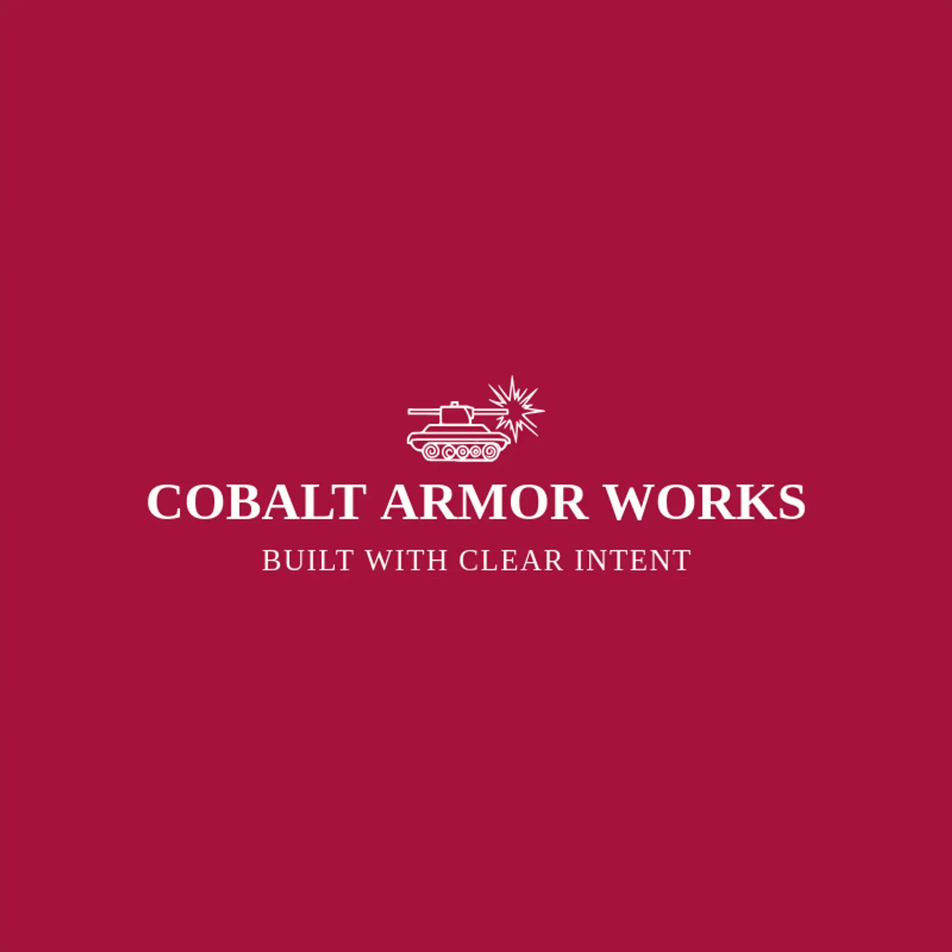 Cobalt Armor Works logo for tank