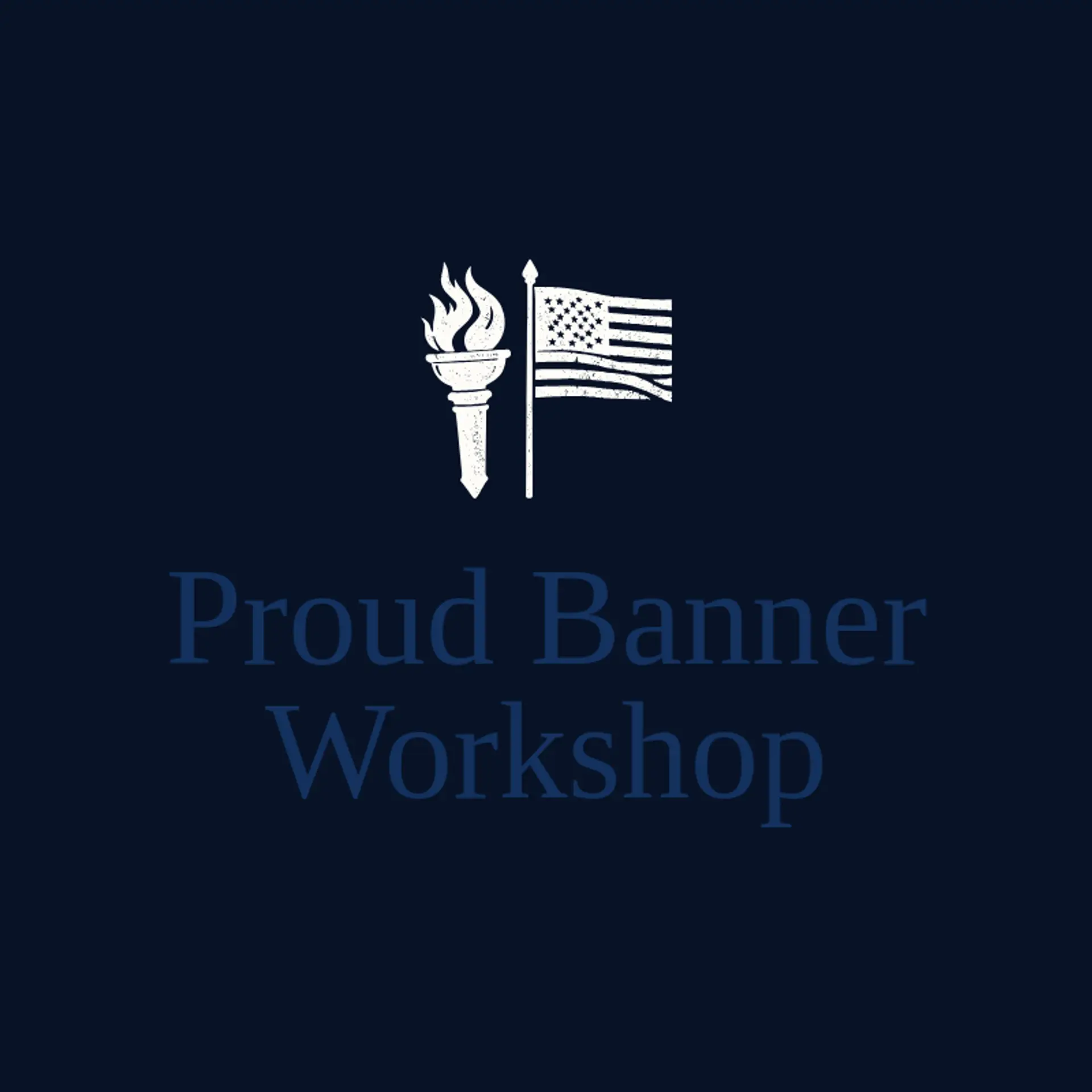 Proud Banner Workshop logo for american flag