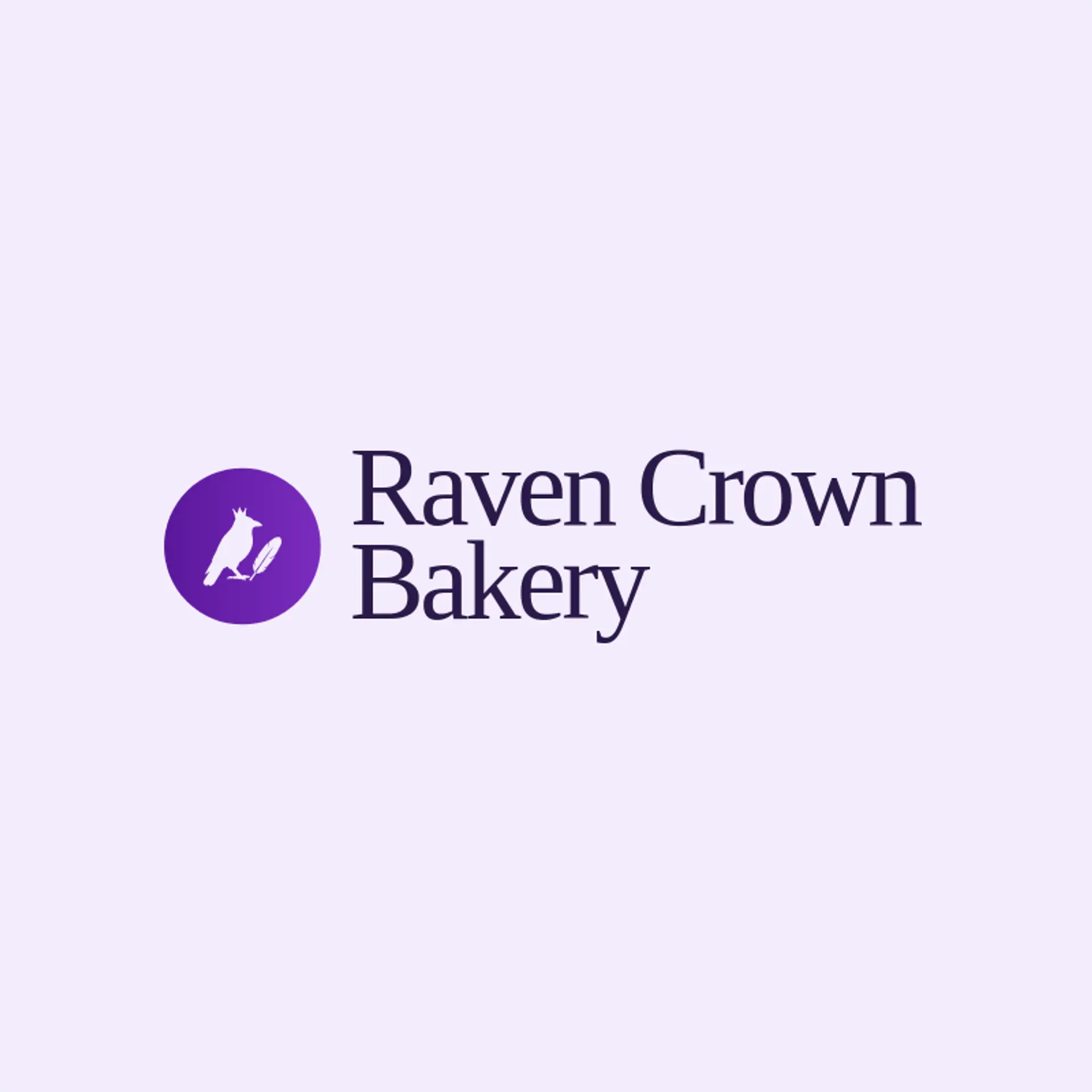 Raven Crown Bakery logo for raven