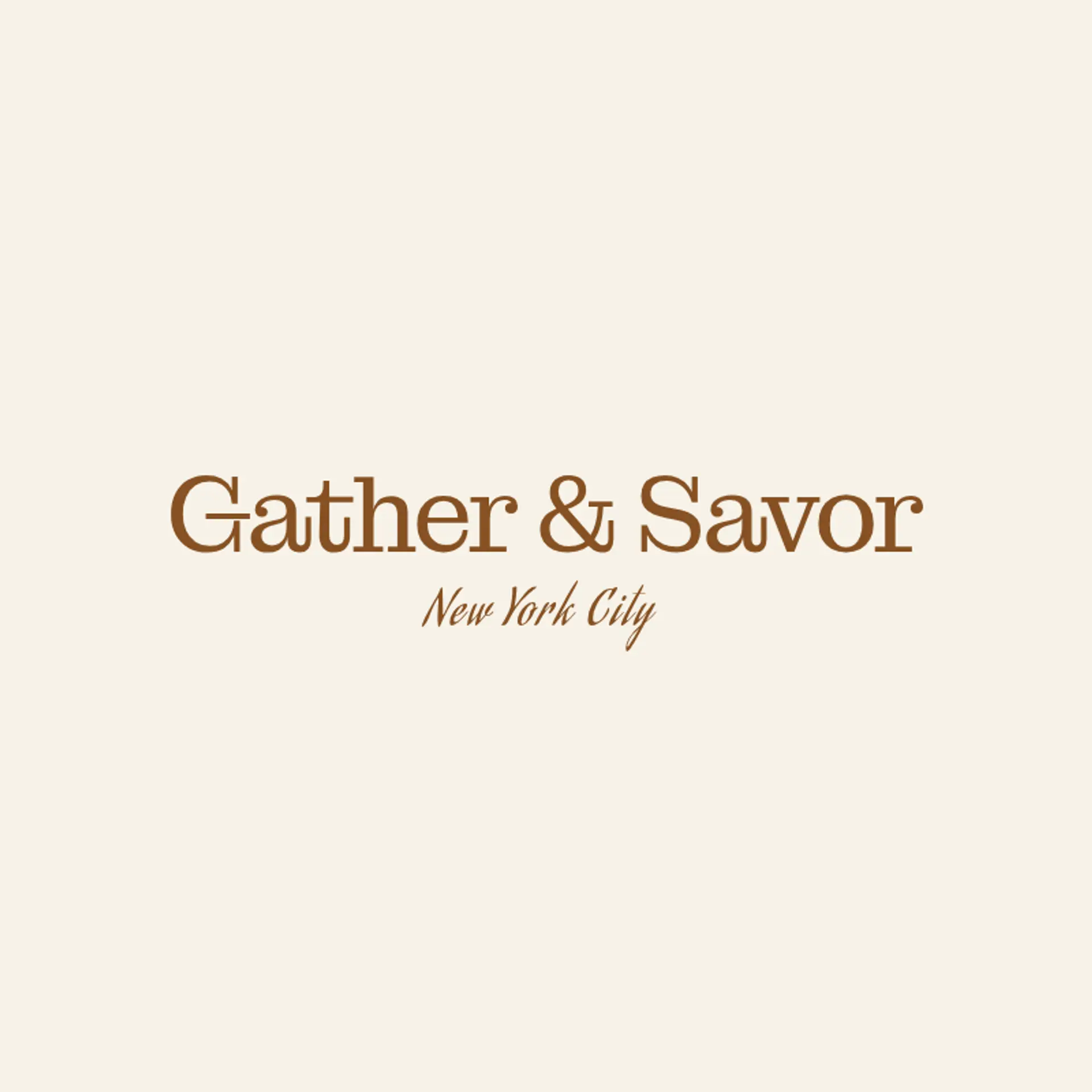 Gather & Savor logo for restaurant