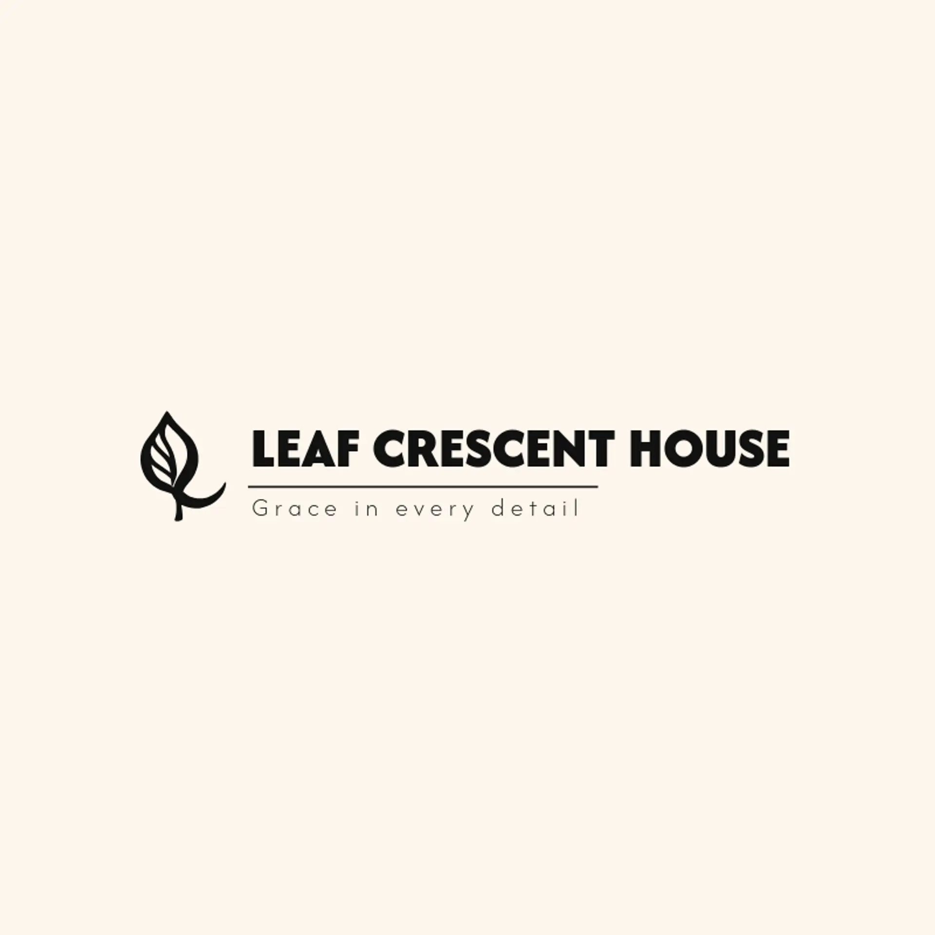 Leaf Crescent House logo for islamic