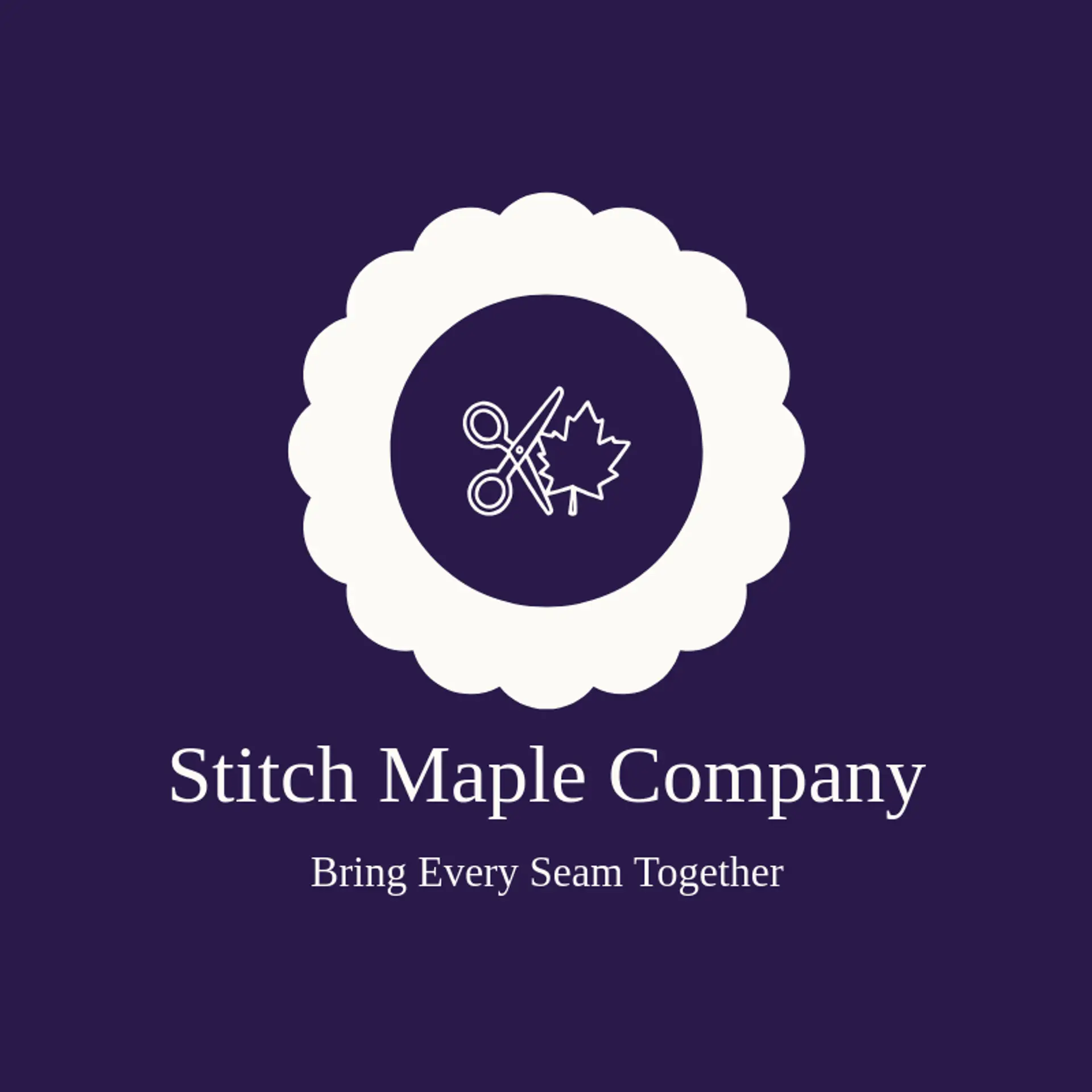 Stitch Maple Company logo for scissors