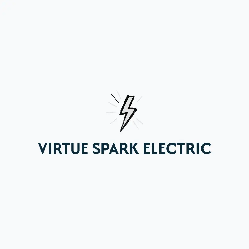 The electrical name Virtue Spark Electric as a branded logo with a single color icon