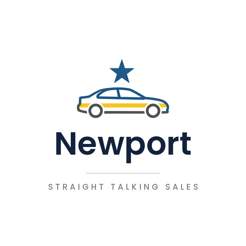 Minimal car dealership logo with a star above a car