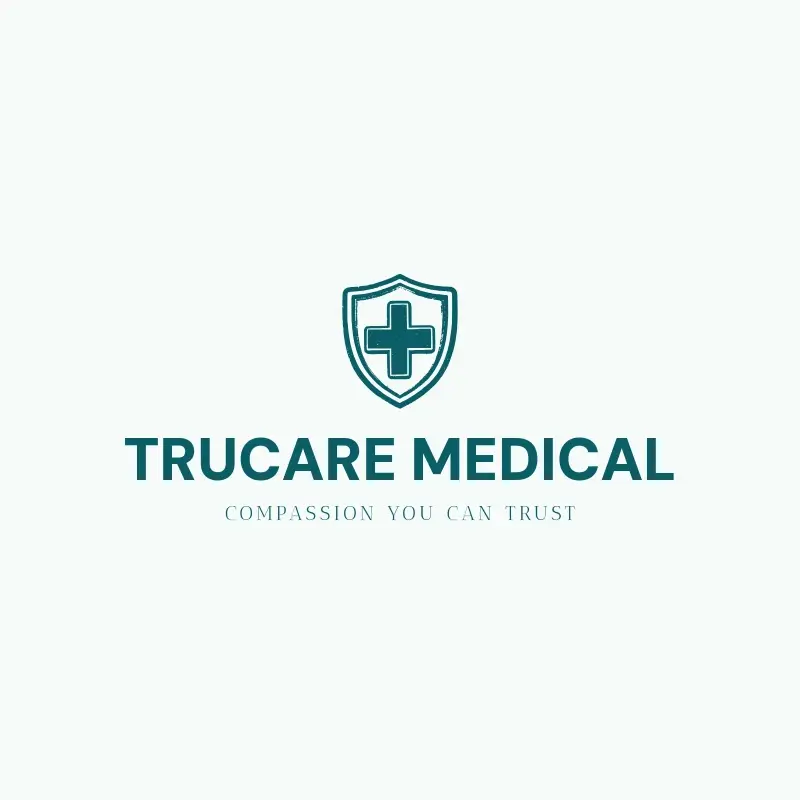 The medical practice name TruCare Medical as a branded logo with a single color icon
