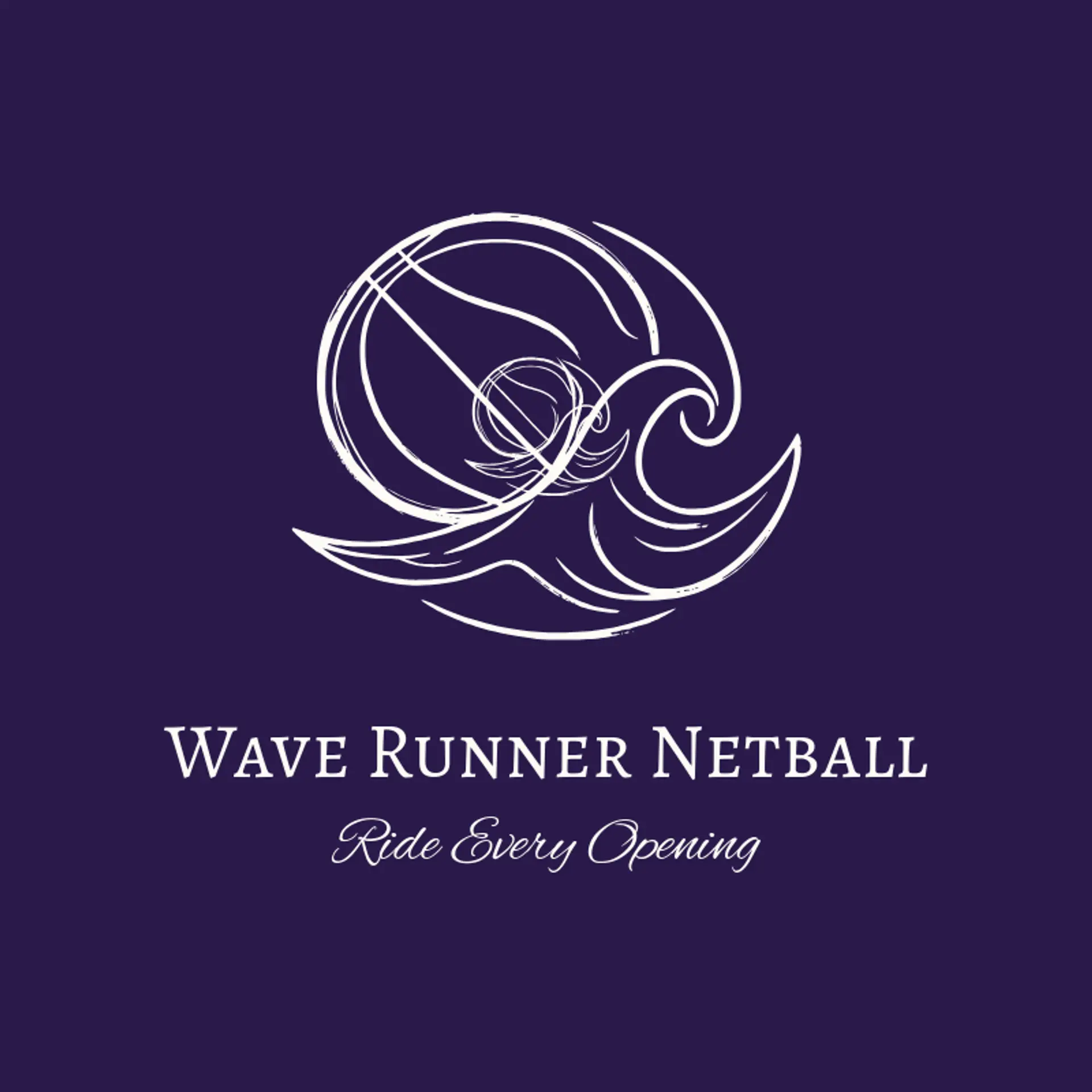 Wave Runner Netball logo for netball
