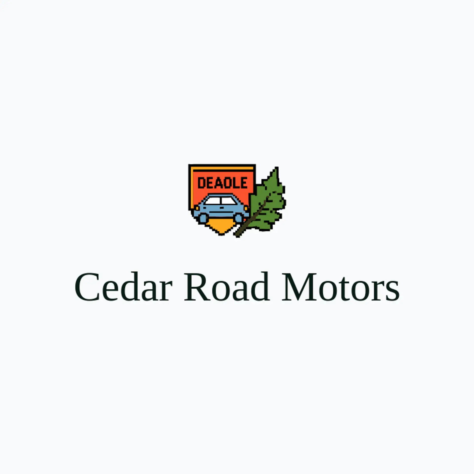 Cedar Road Motors logo for car dealer
