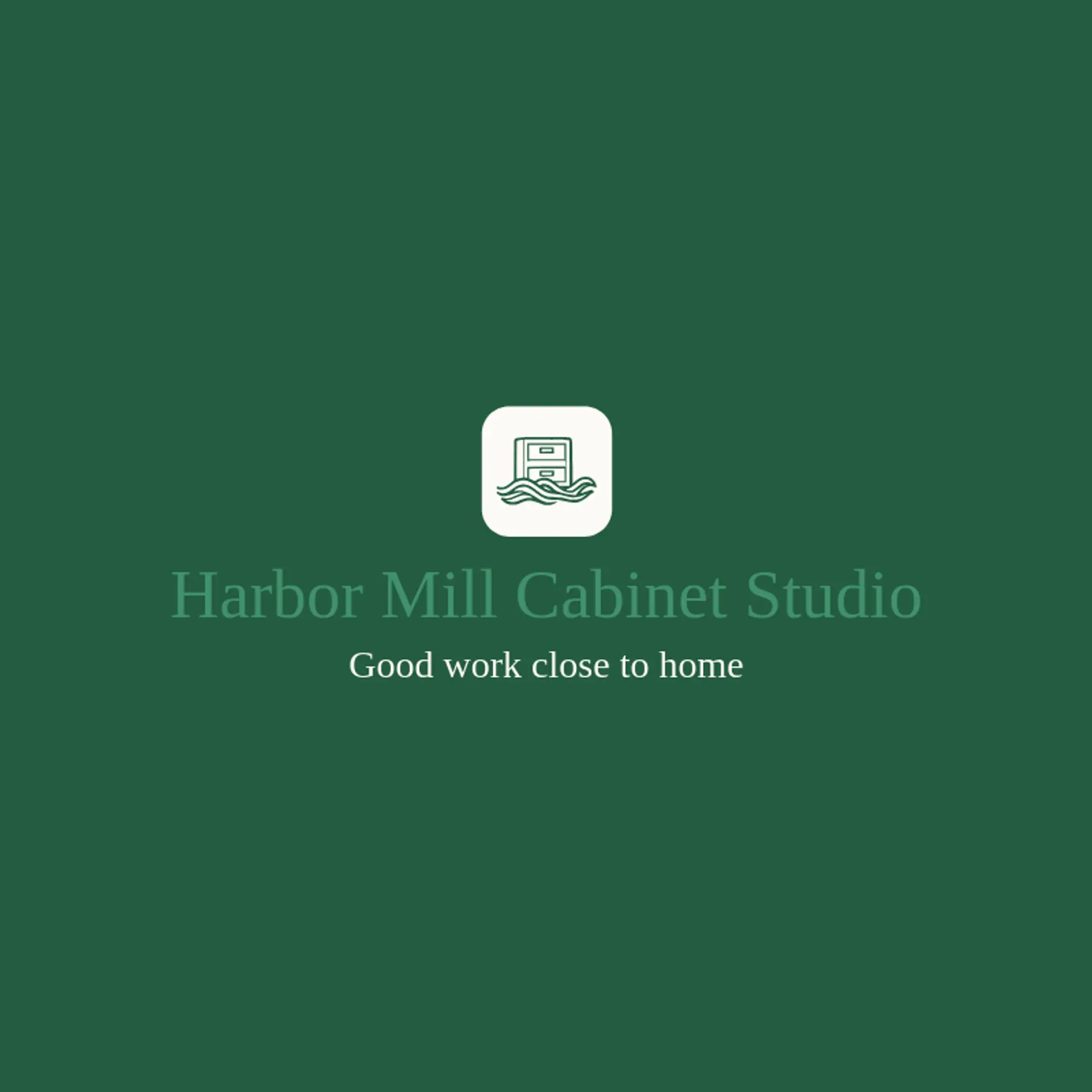 Harbor Mill Cabinet Studio logo for cabinet