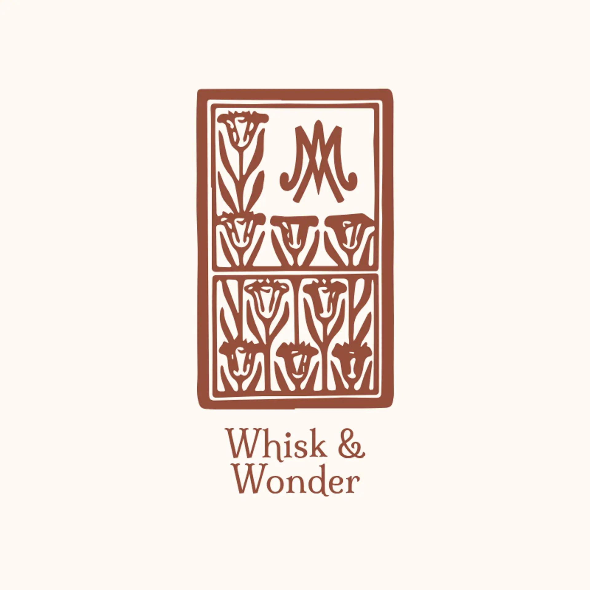 Whisk & Wonder logo for cake