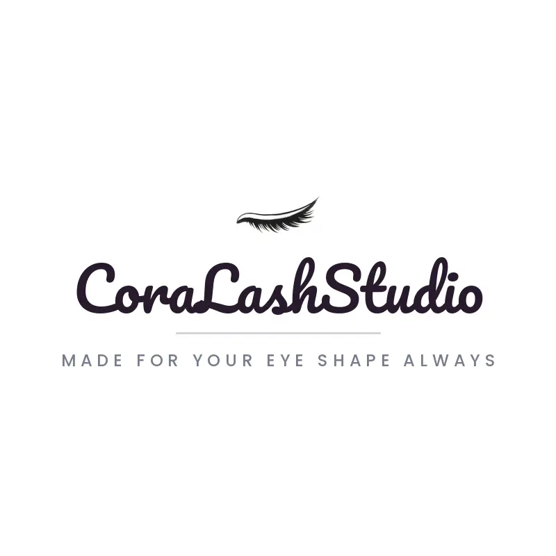 Lashes with silky sheen lash logo in a brush paint style