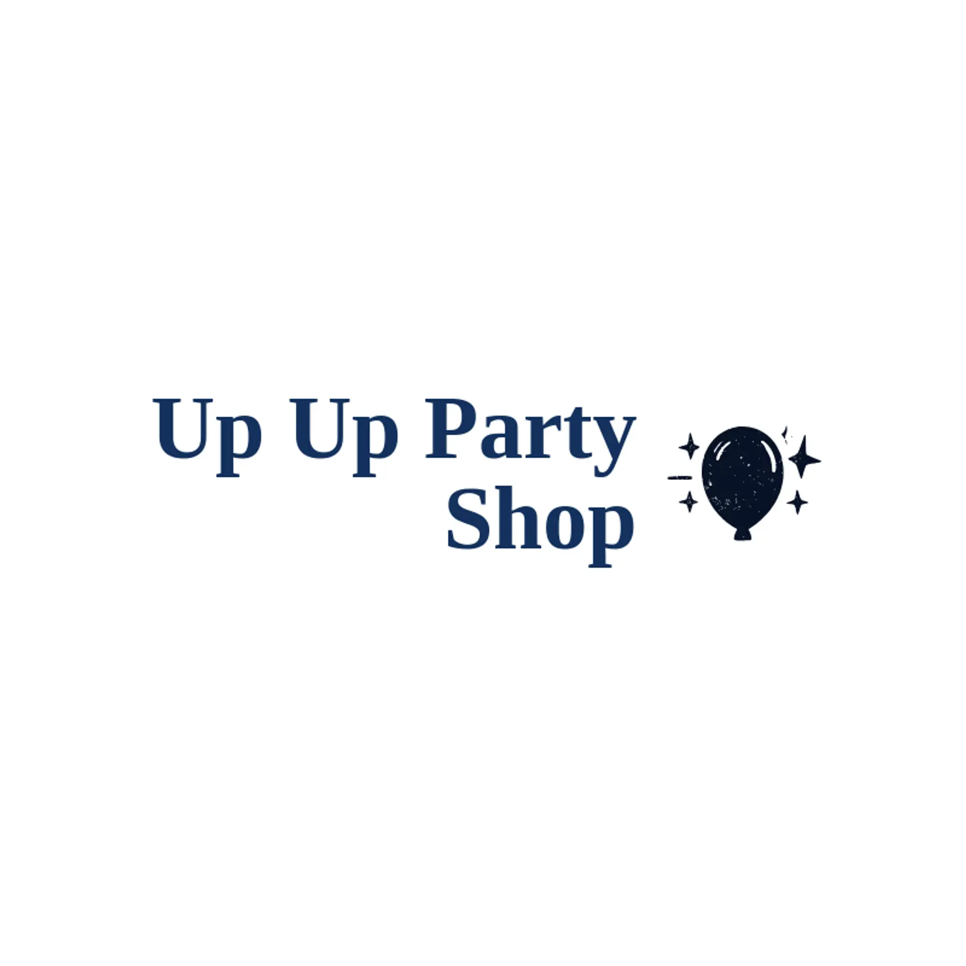 Up Up Party Shop logo for balloon