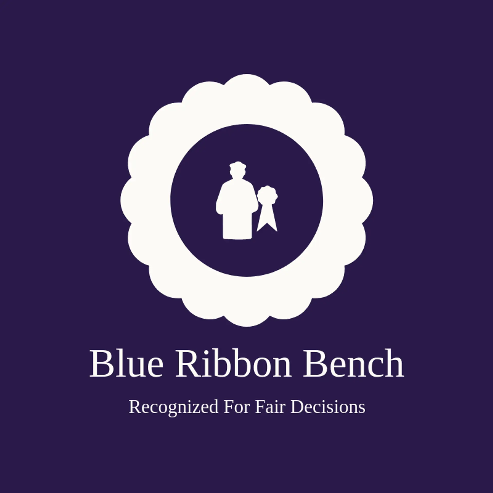 Blue Ribbon Bench logo for judge