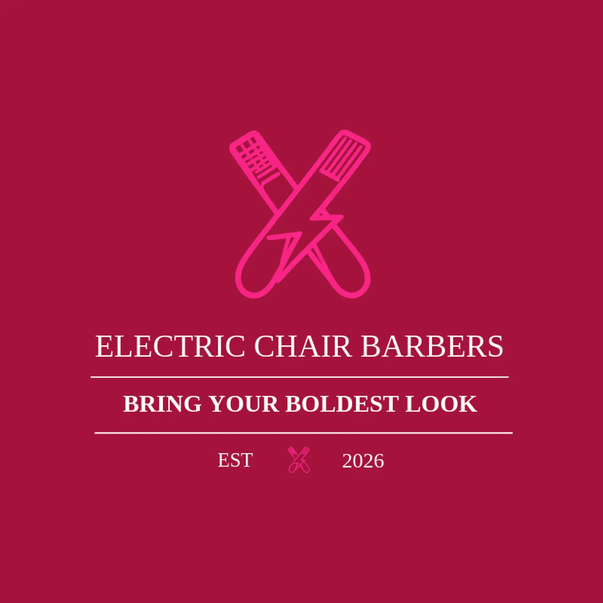Electric Chair Barbers logo for barbershop