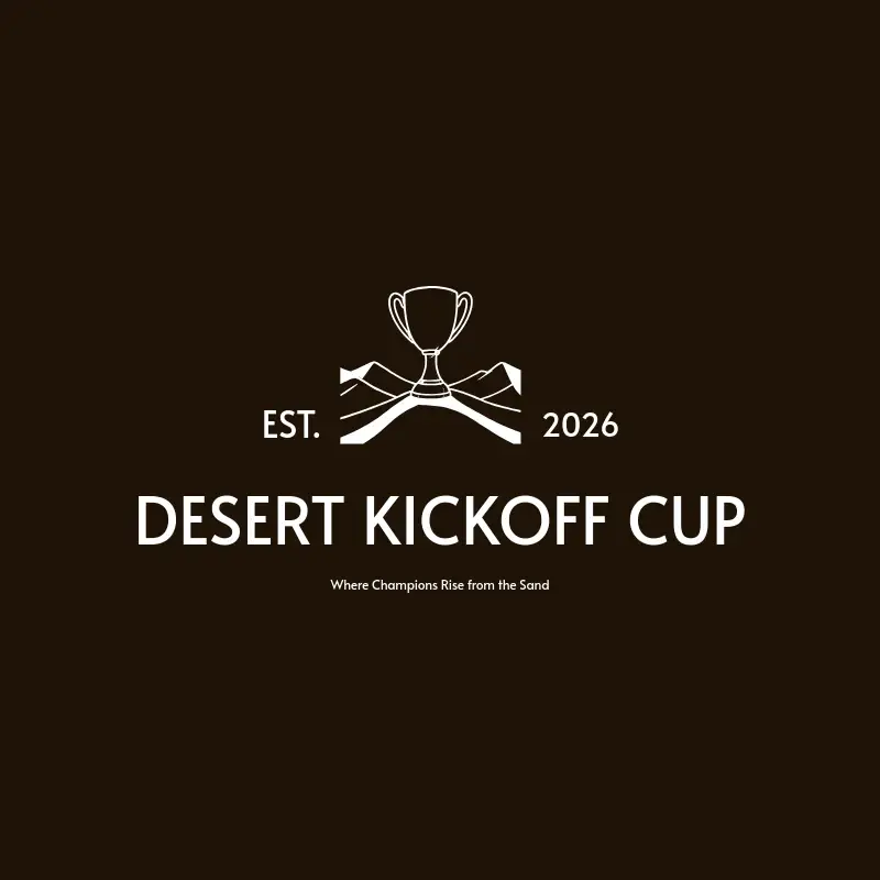 The team name Desert Kickoff Cup as a branded logo with a single color icon