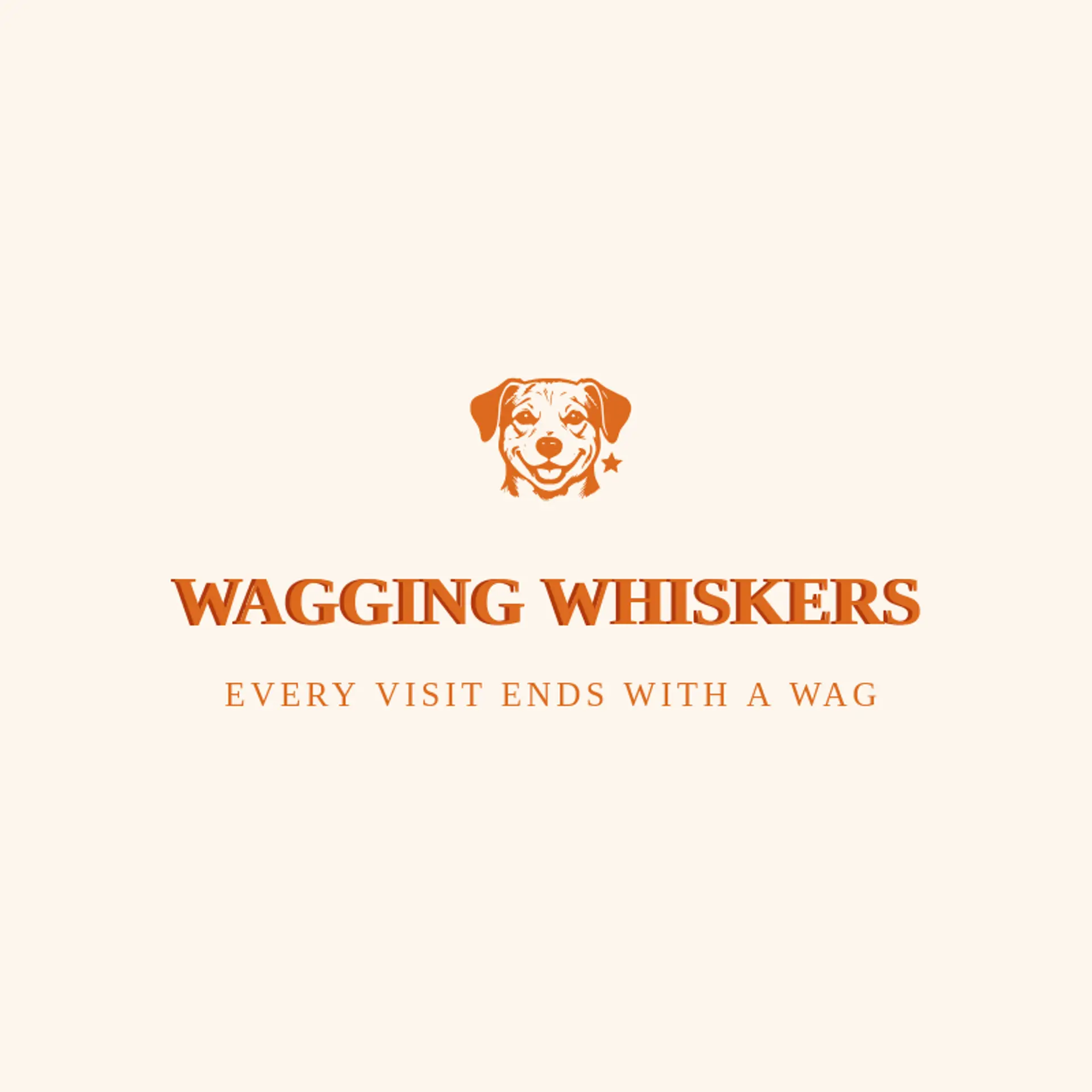 Wagging Whiskers logo for dog grooming