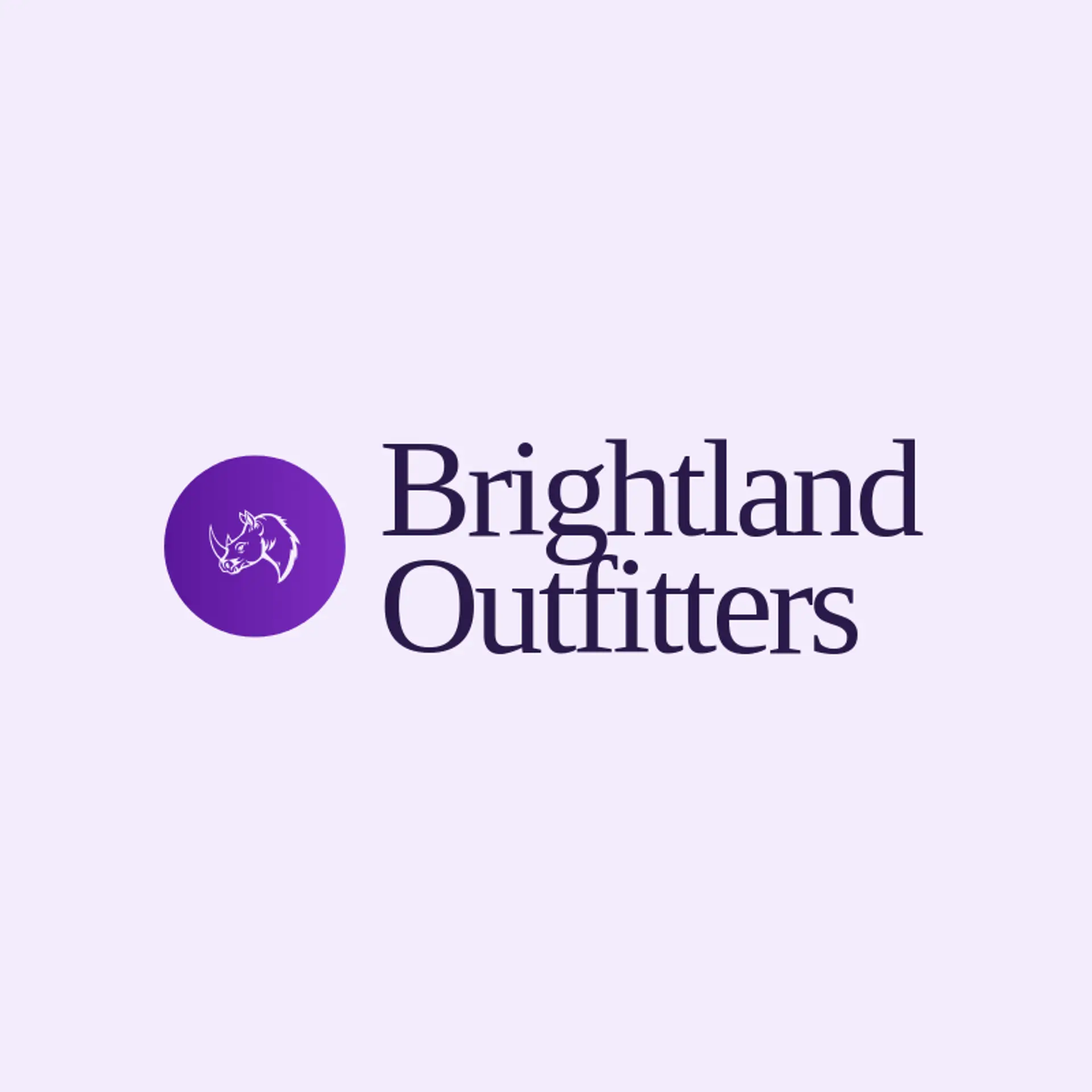 Brightland Outfitters logo for rhino