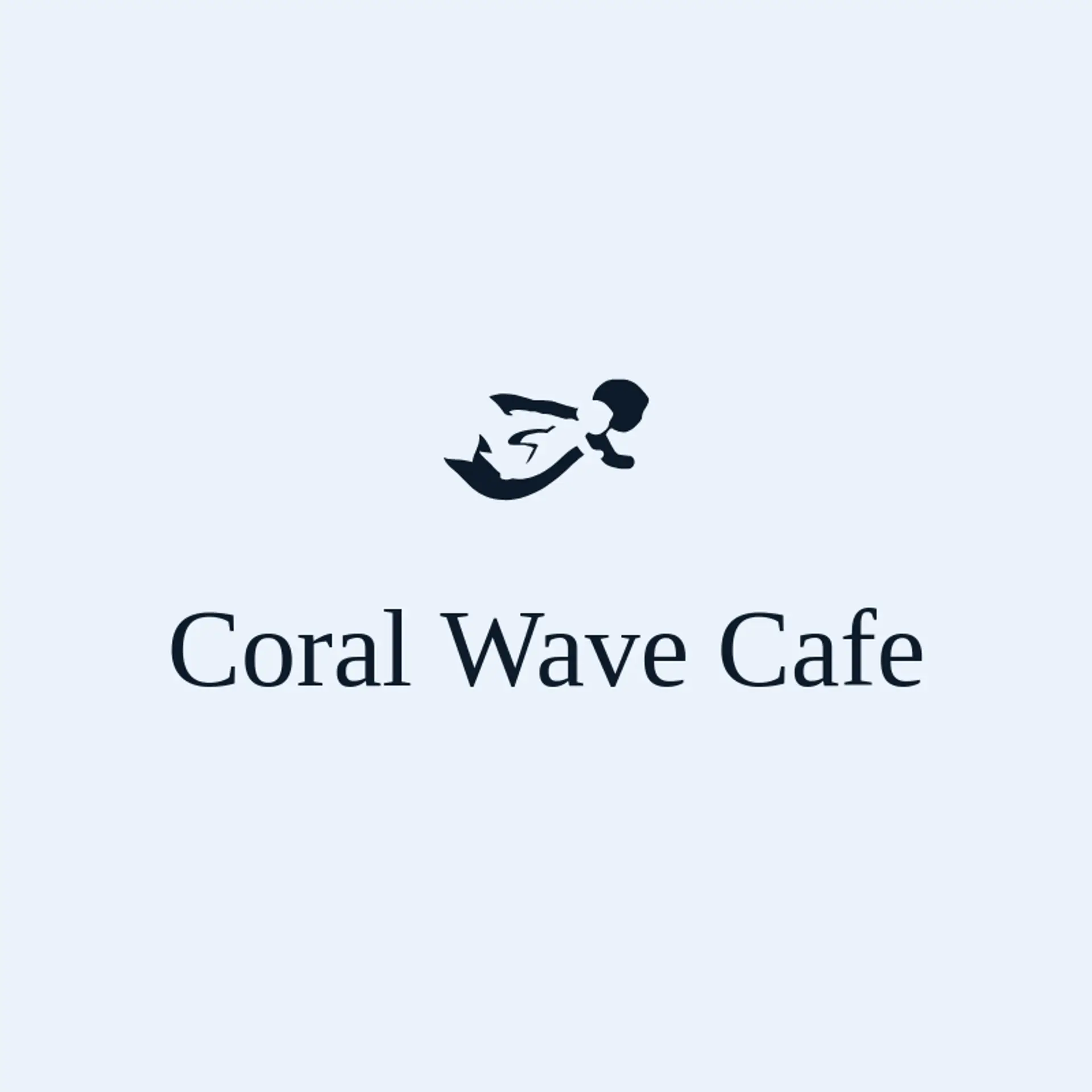 Coral Wave Cafe logo for mermaid